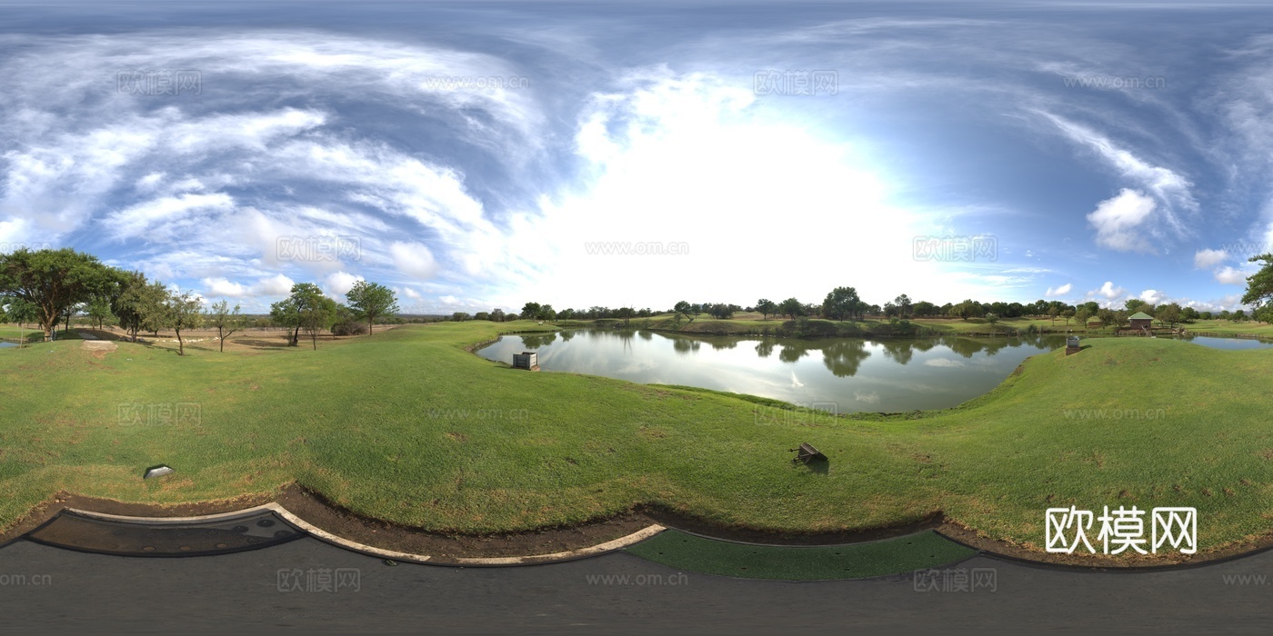 户外田野草地河流天空HDR