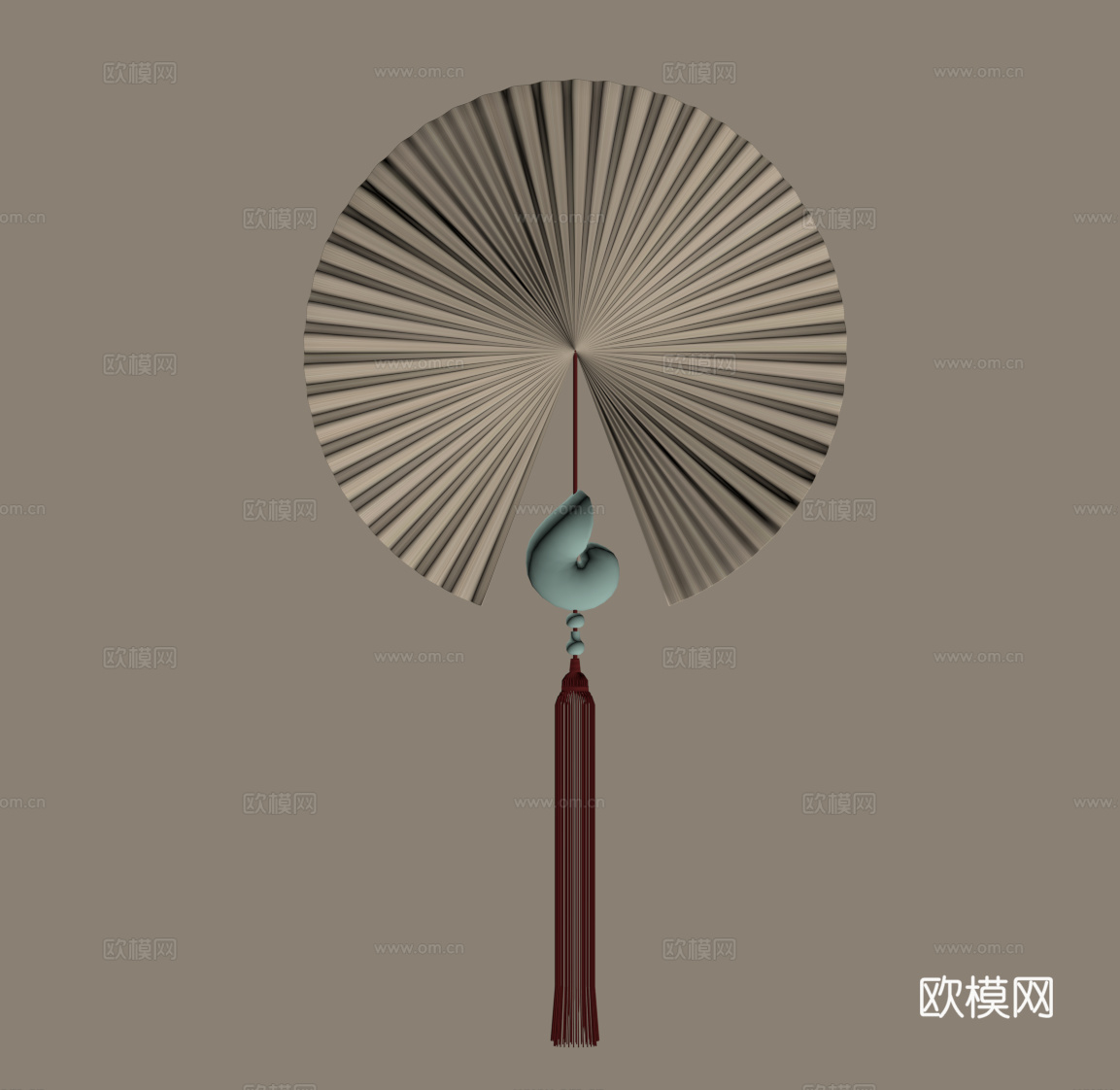 新中式墙饰su模型