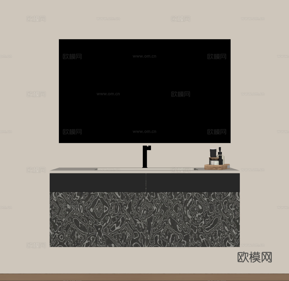 现代意式浴室柜su模型