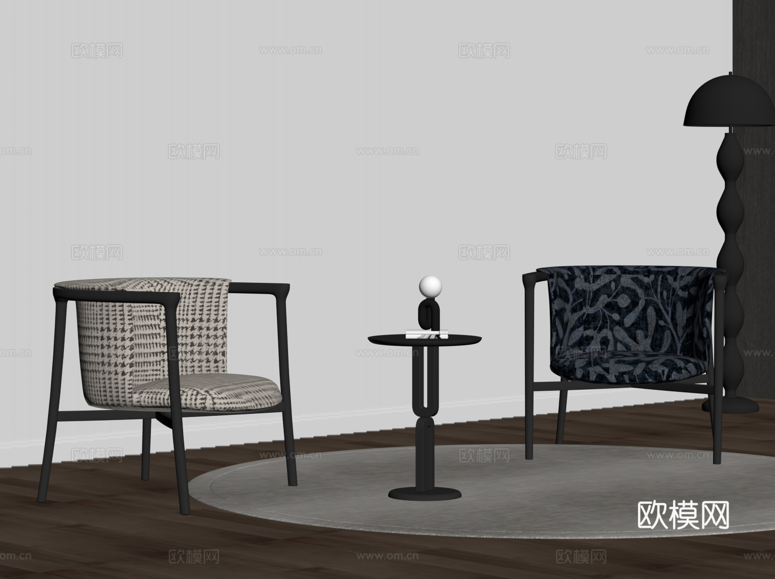 现代休闲椅 沙发椅su模型