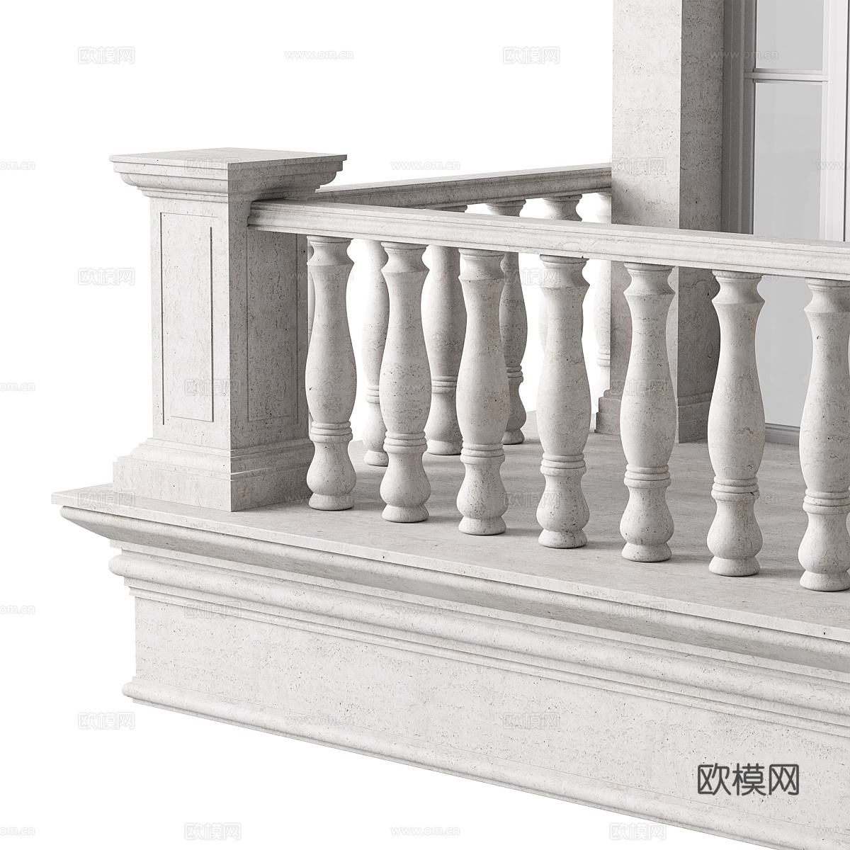 法式阳台 露台窗户 拱形窗3d模型下载（渲染图3）