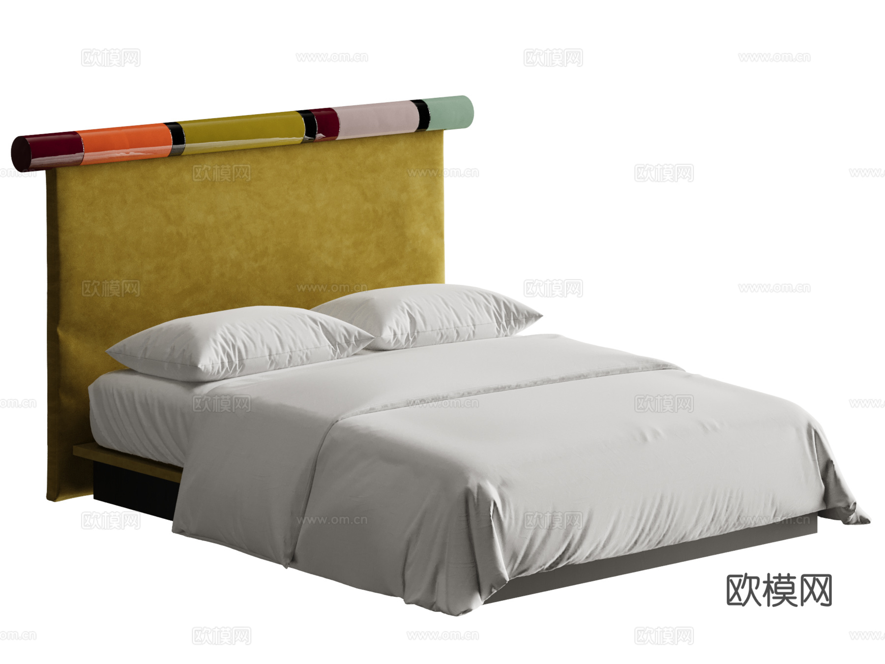 bolzan Rosary 包豪斯双人床 地台床 儿童床3d模型下载（渲染图3）