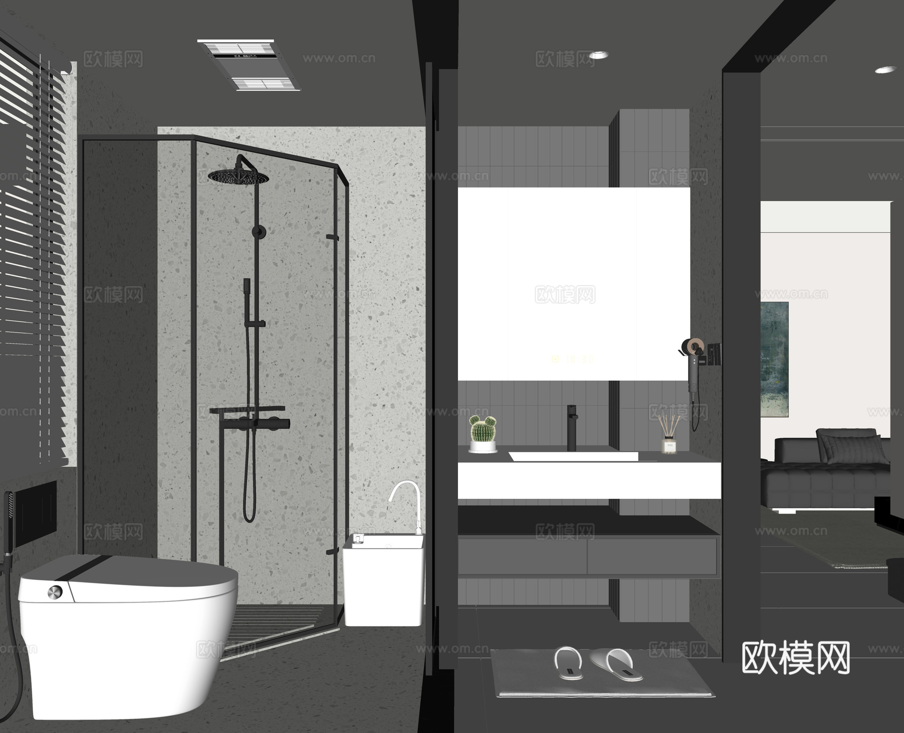 现代黑白灰公卫su模型