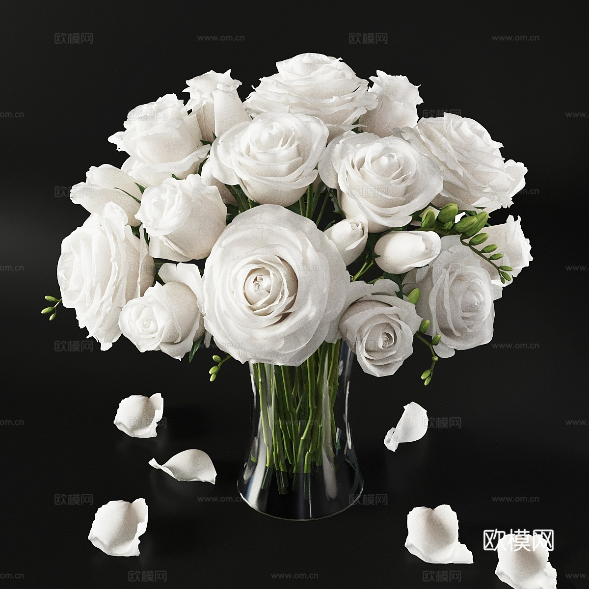 玫瑰3d模型下载