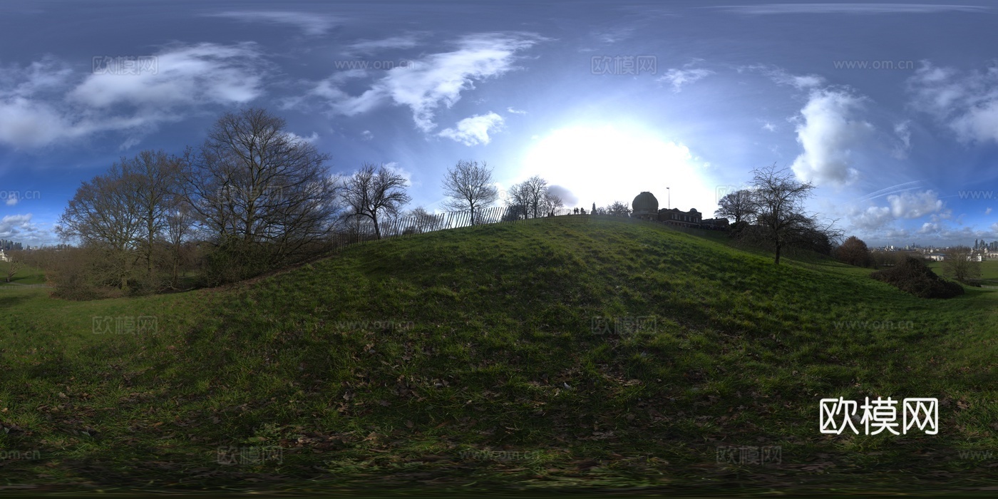 户外城市天空草地树木DHR