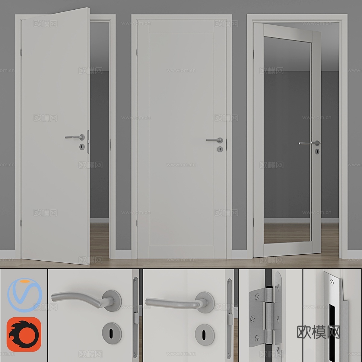 现代室内门独特款01L, GW01L, EASY GW3d模型下载