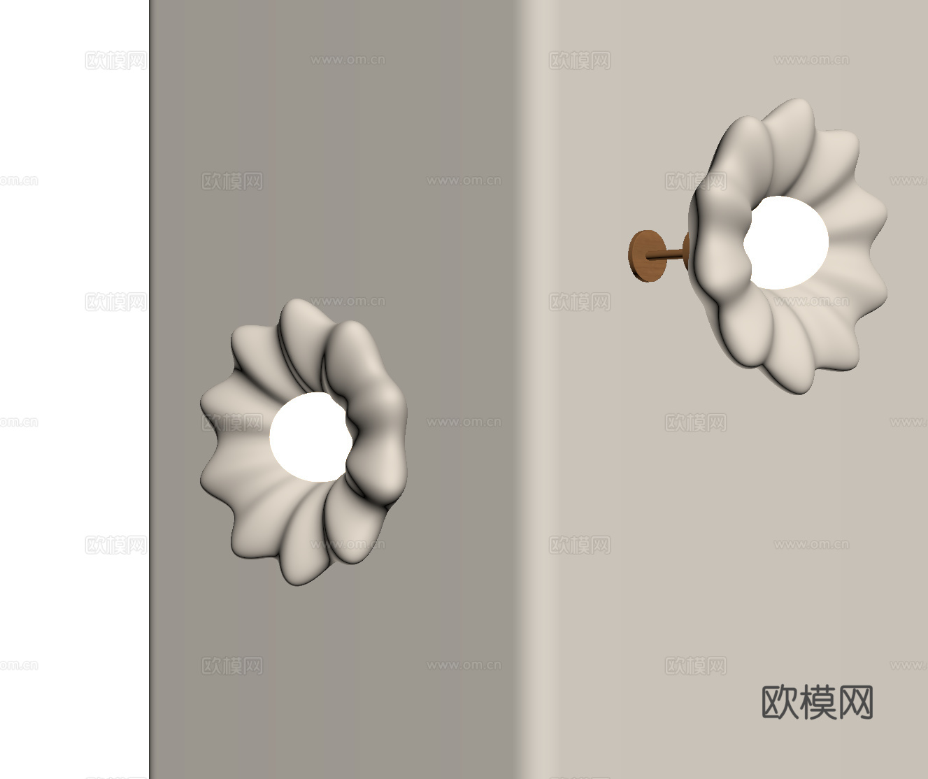 现代奶油风壁灯su模型