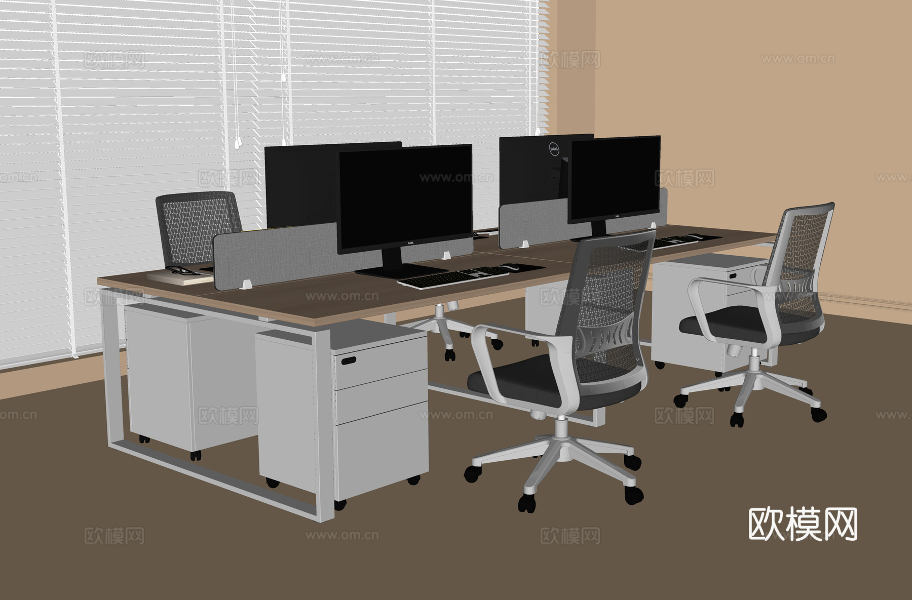 现代办公桌椅 办公椅su模型