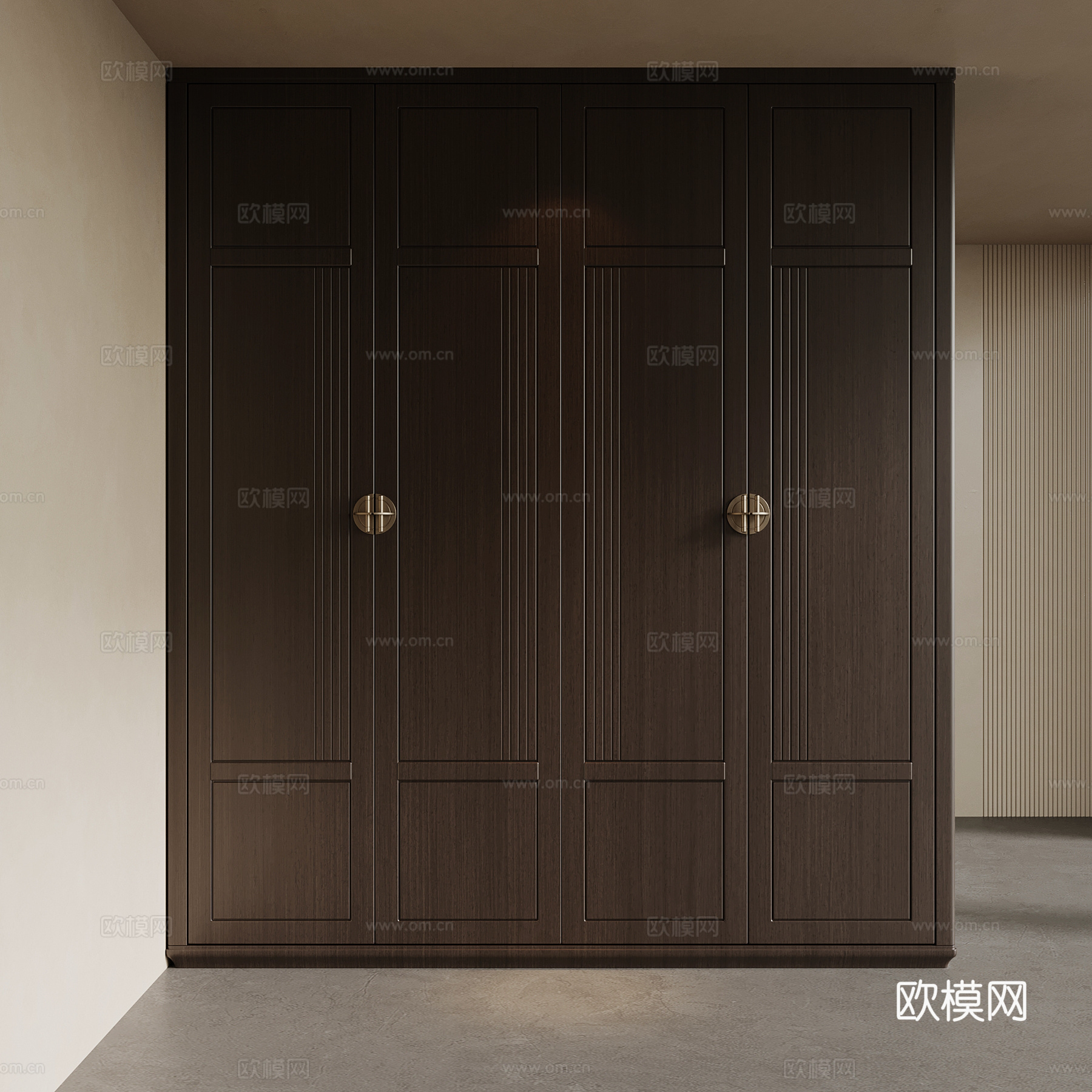 新中式衣柜 成品衣柜su模型