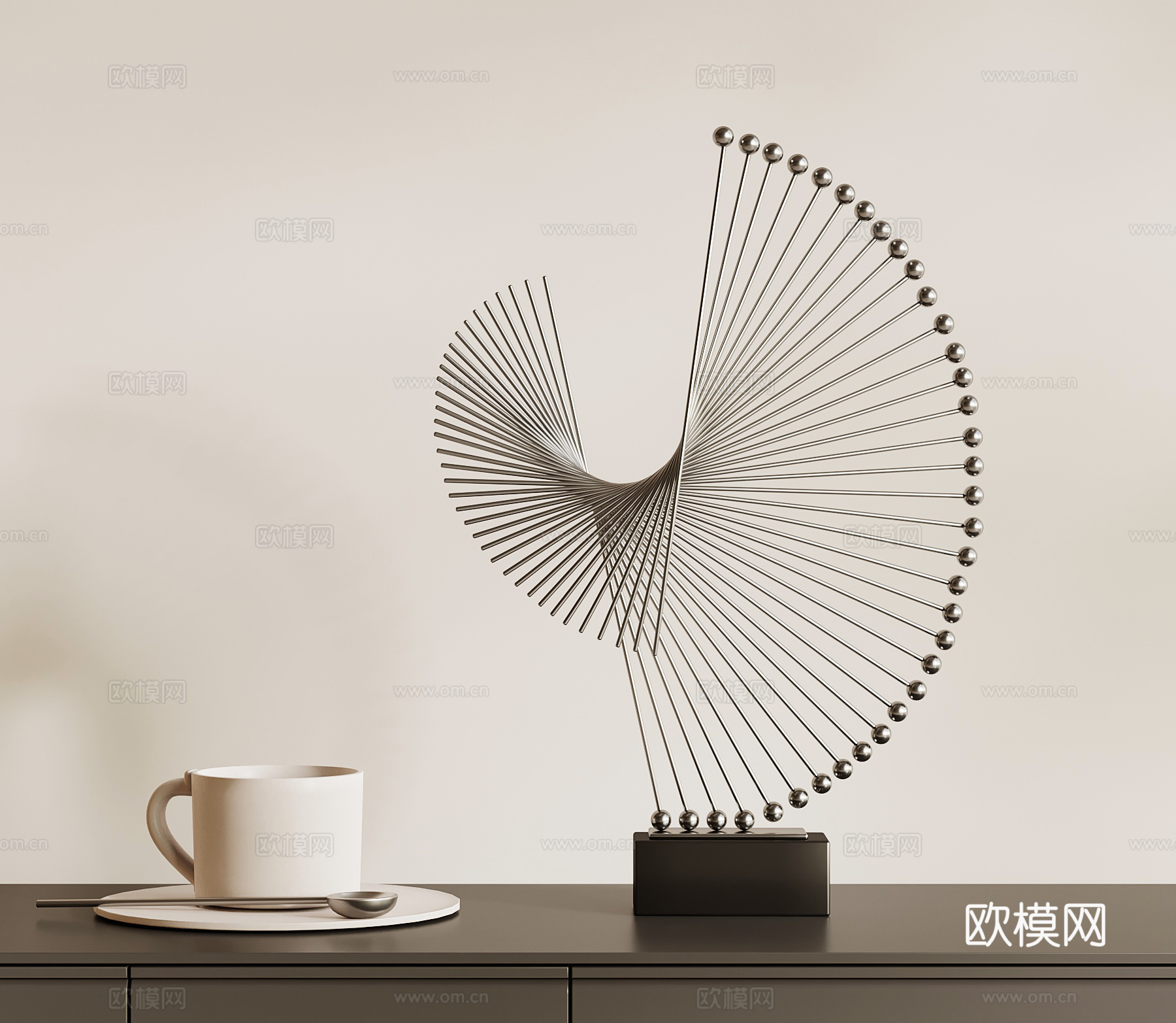 现代意式摆件 艺术装置su模型