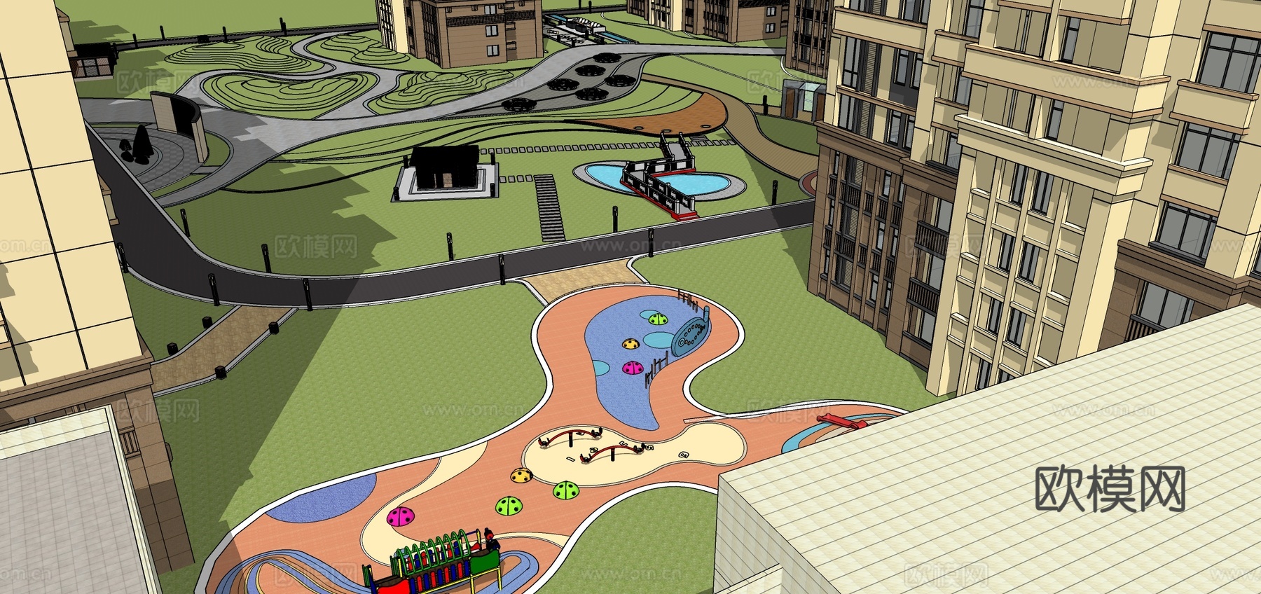 住宅景观 新中式  景观设计   毕业设计 风景园林su模型