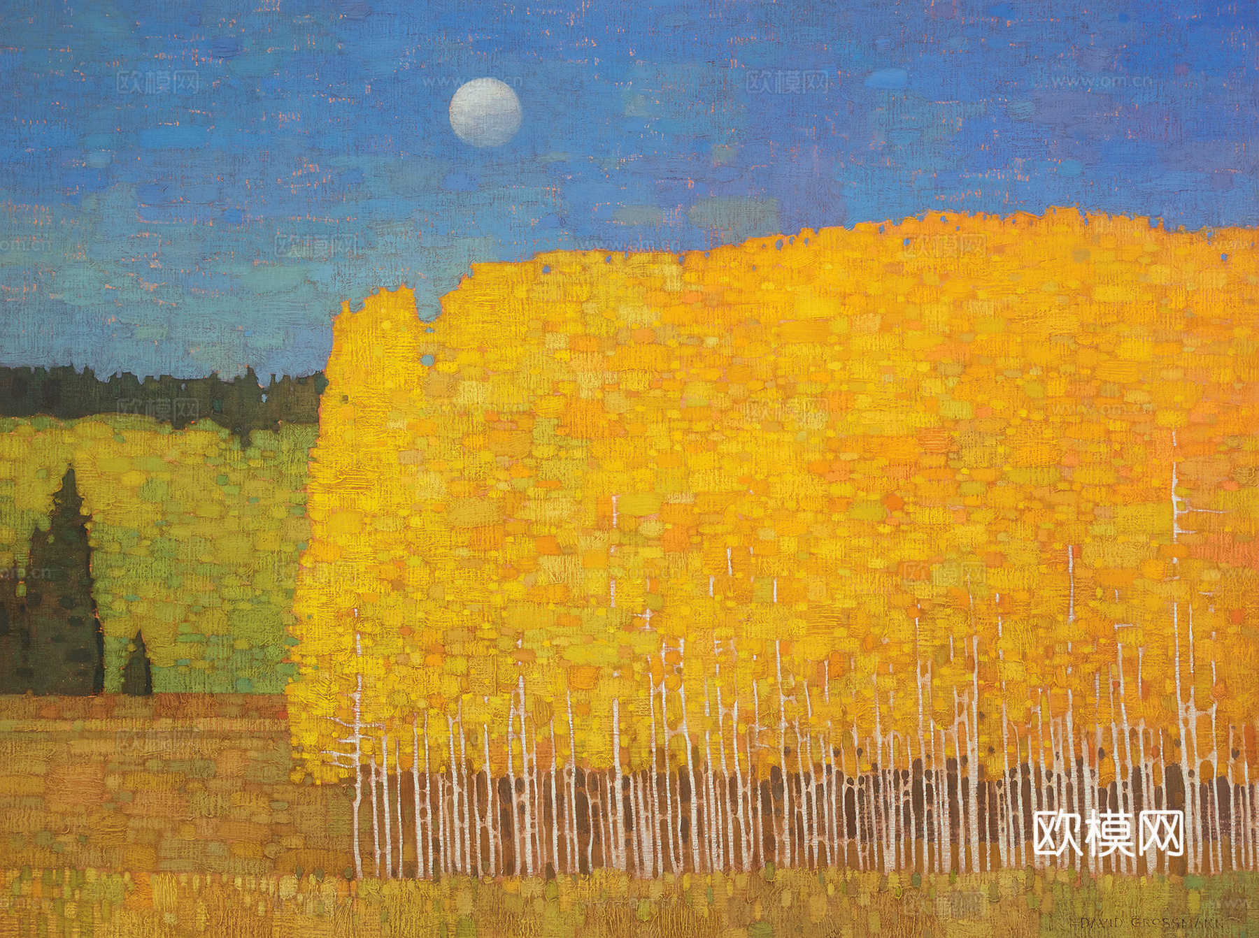 极简风景油画，抽象风景画，抽象画，装饰画，艺术画下载