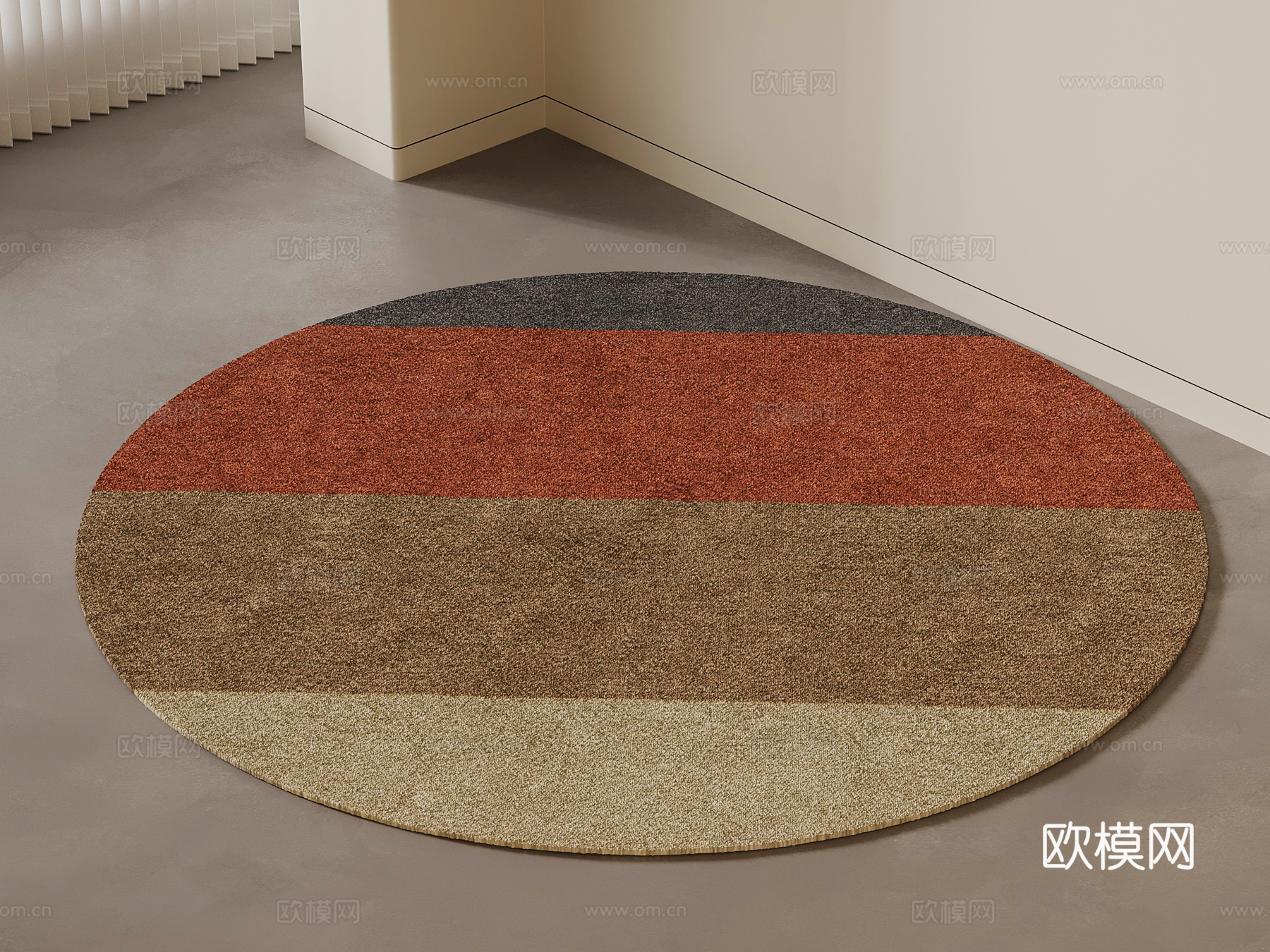 现代地毯 圆形地毯su模型