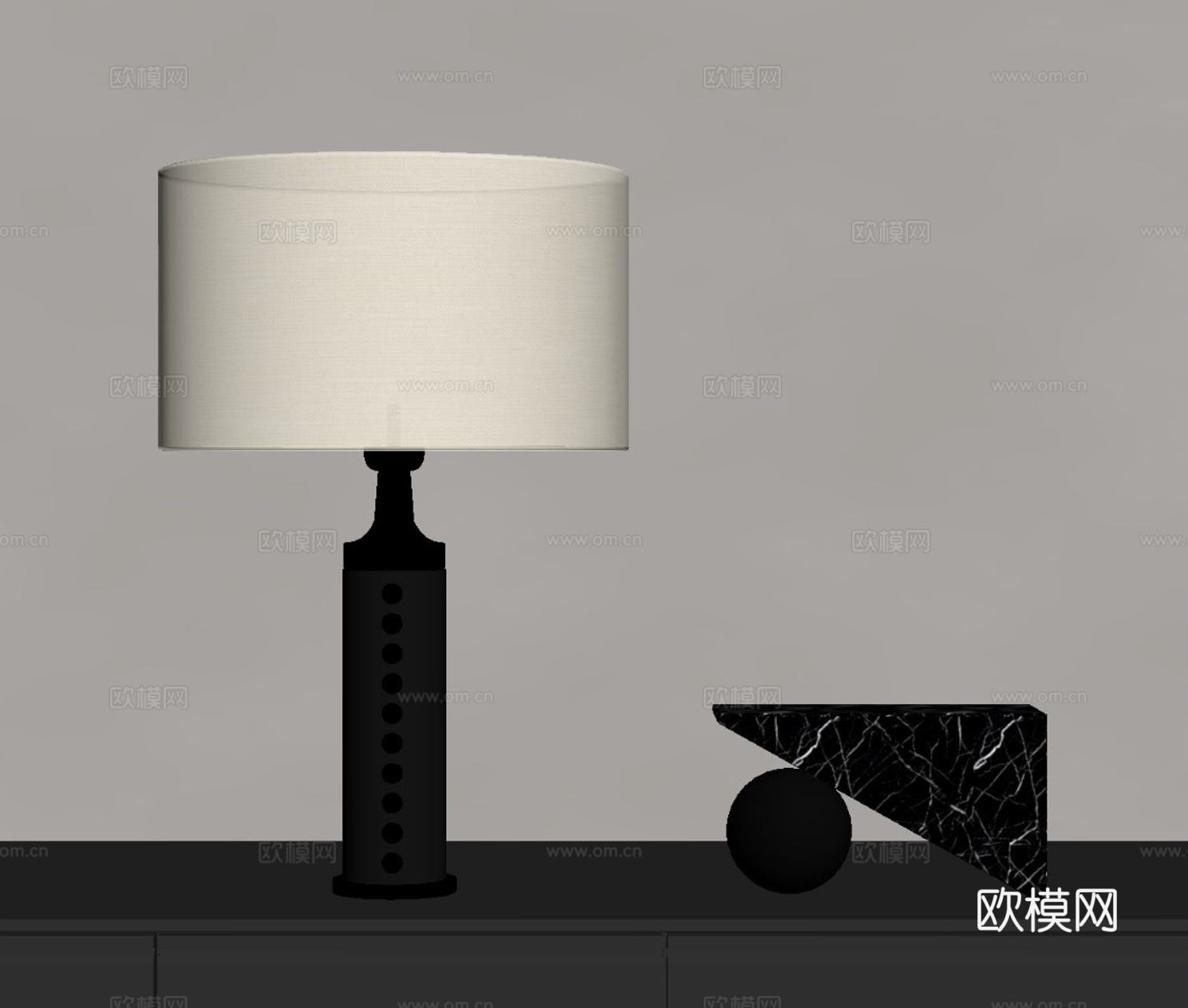 现代意式台灯su模型