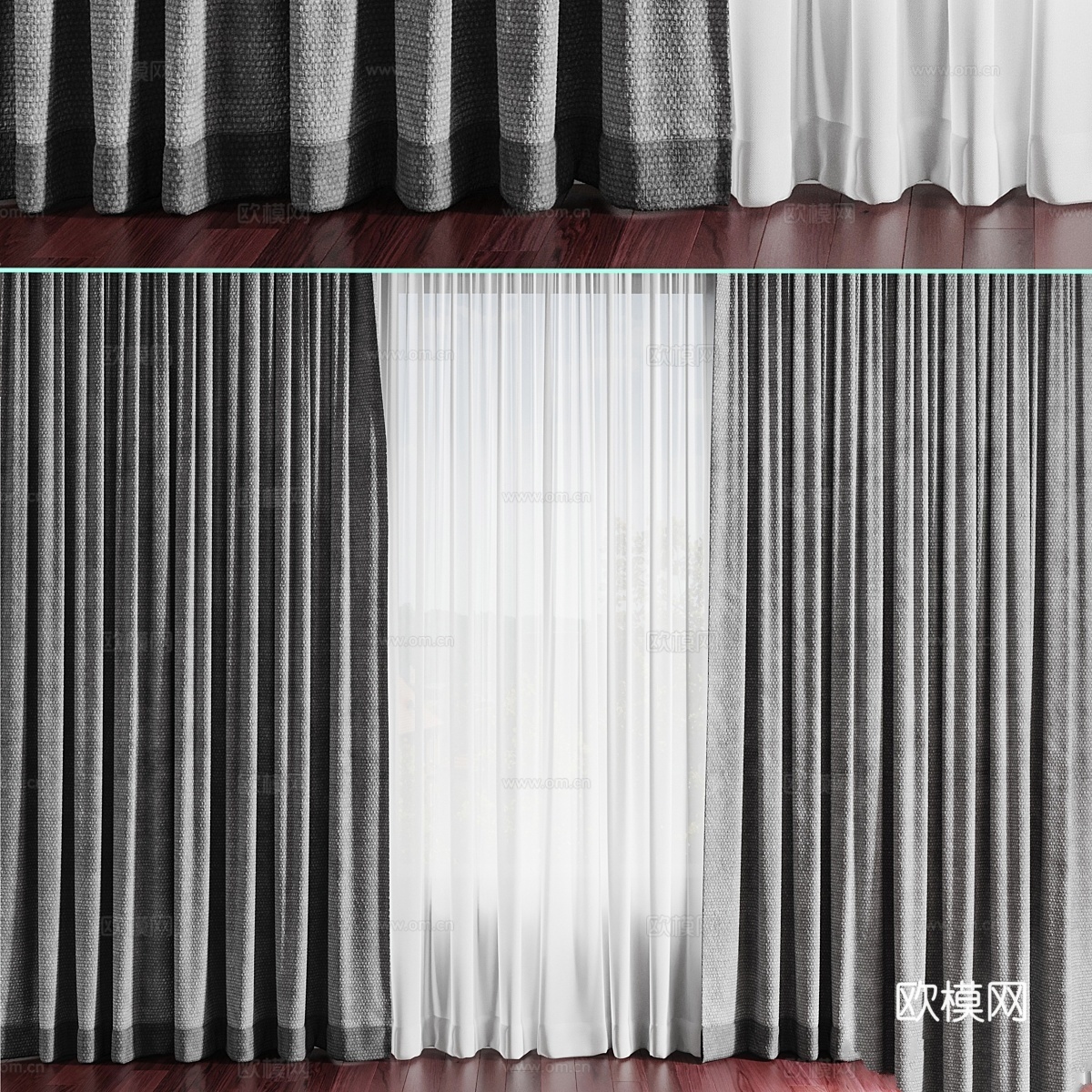 窗帘_33d模型下载