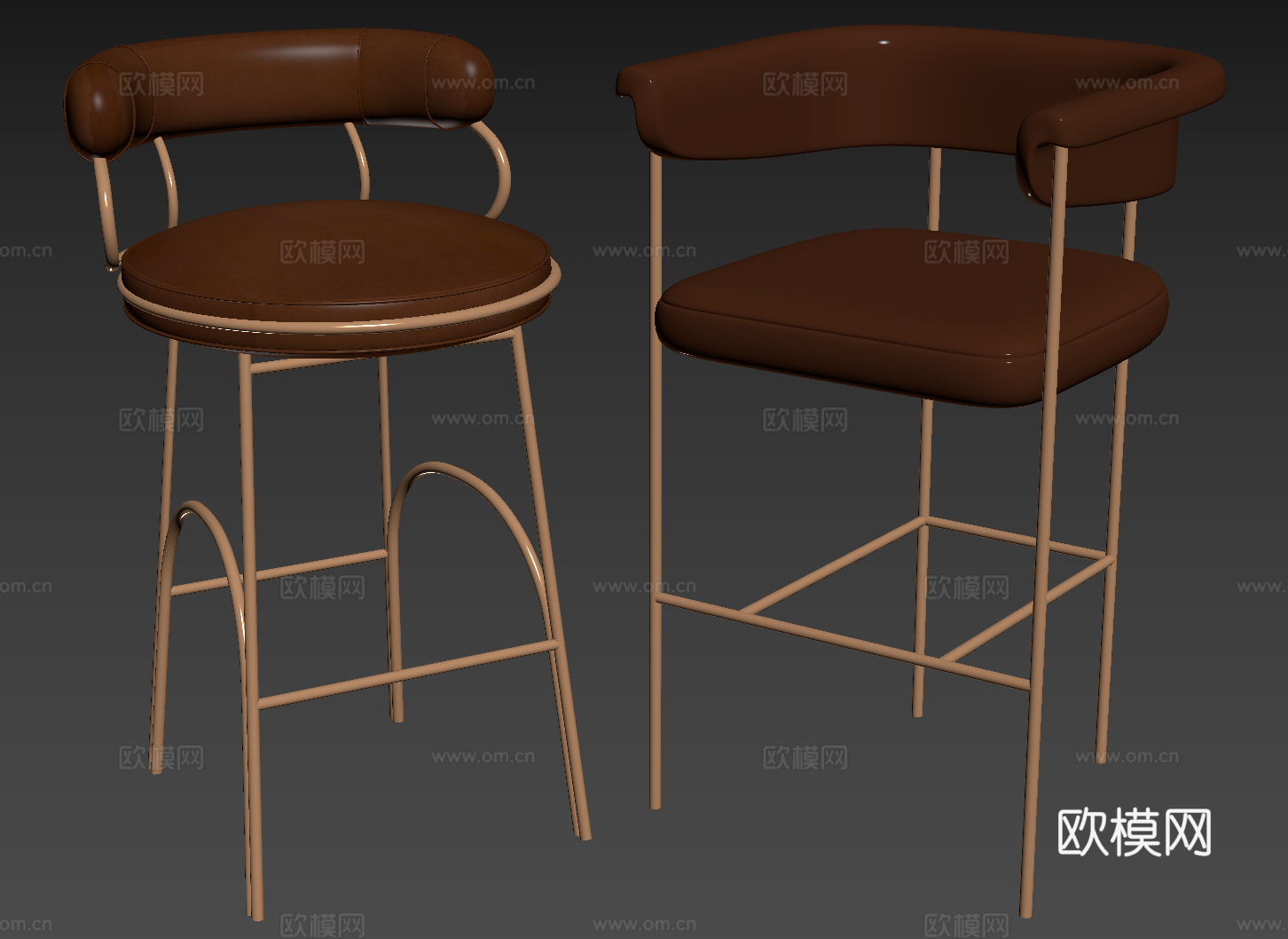 现代吧椅 巴凳 高脚椅 高脚凳 休闲椅su模型