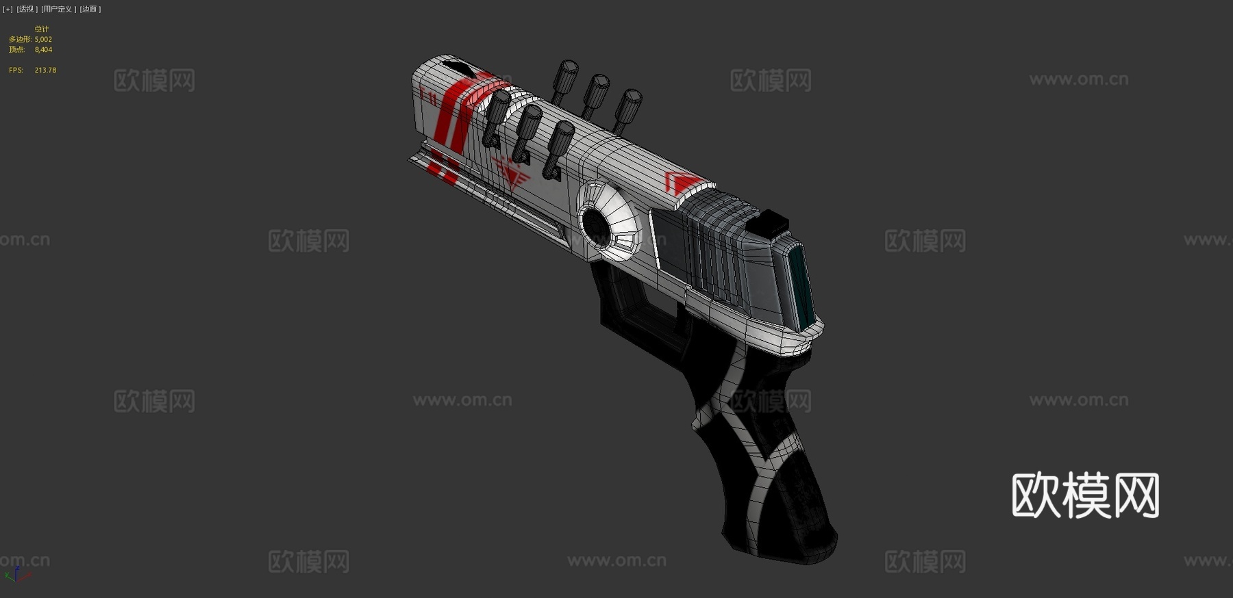 赛博朋克枪T113d模型下载（渲染图4）