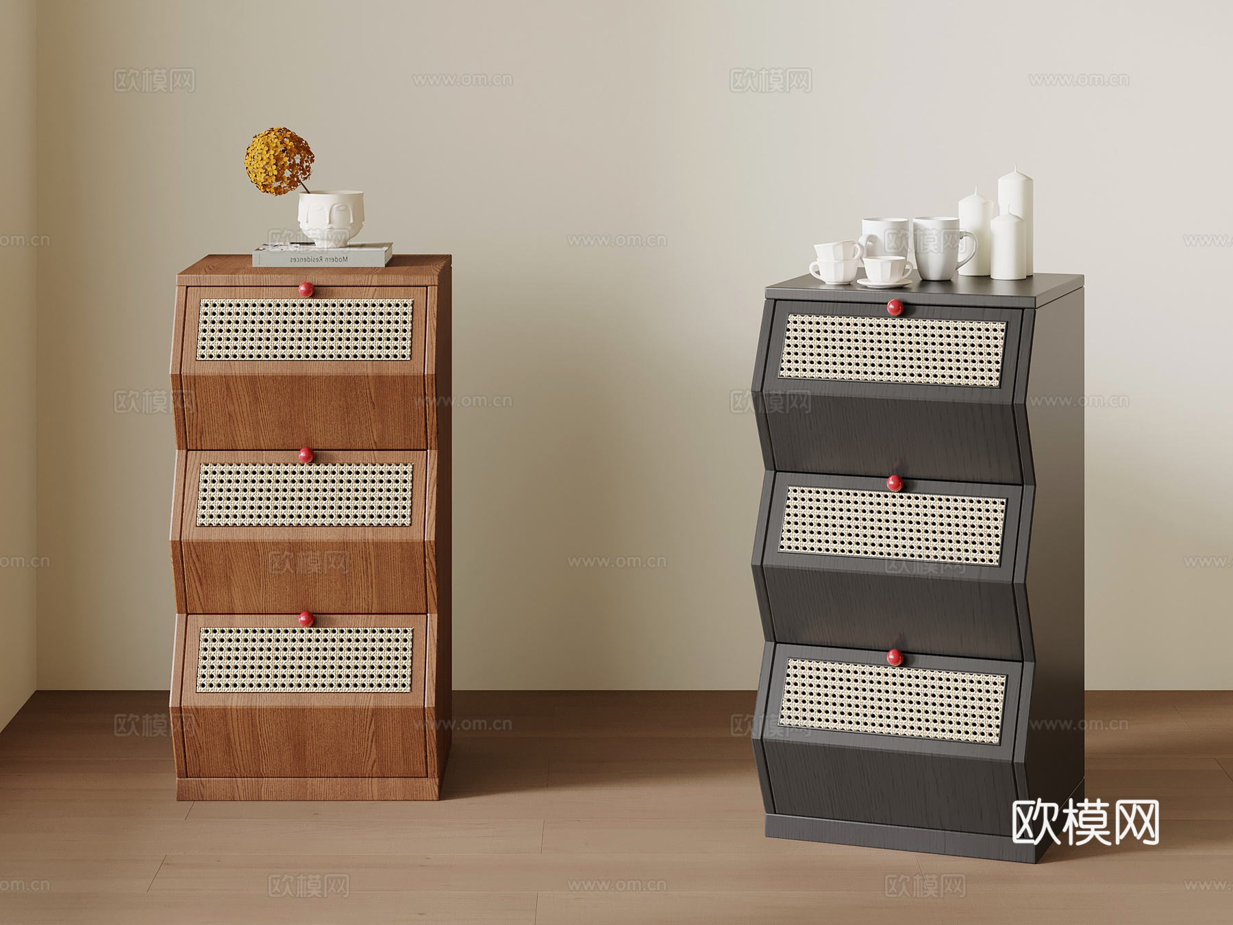 法式中古边柜 装饰柜 置物柜su模型