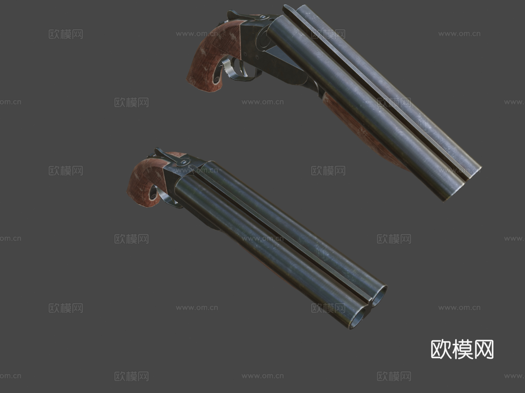 锯短型并列霰弹枪3d模型下载（渲染图7）