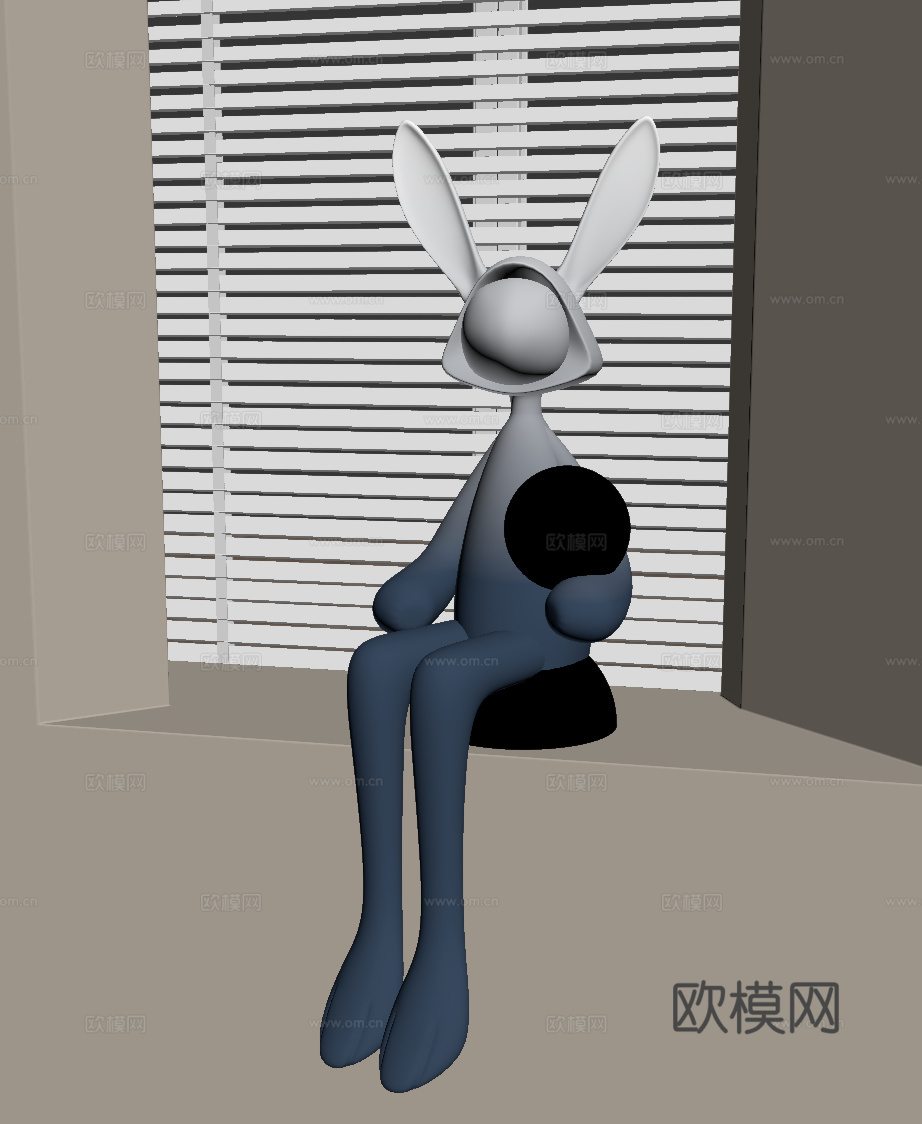 现代雕塑摆件su模型