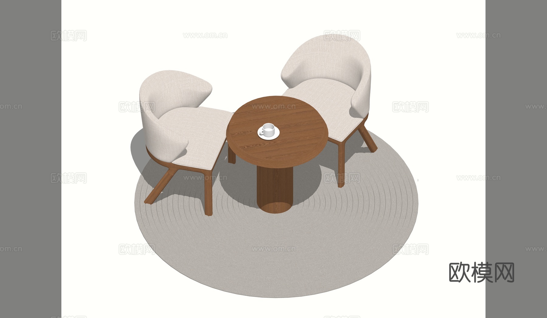 现代北欧休闲桌椅su模型