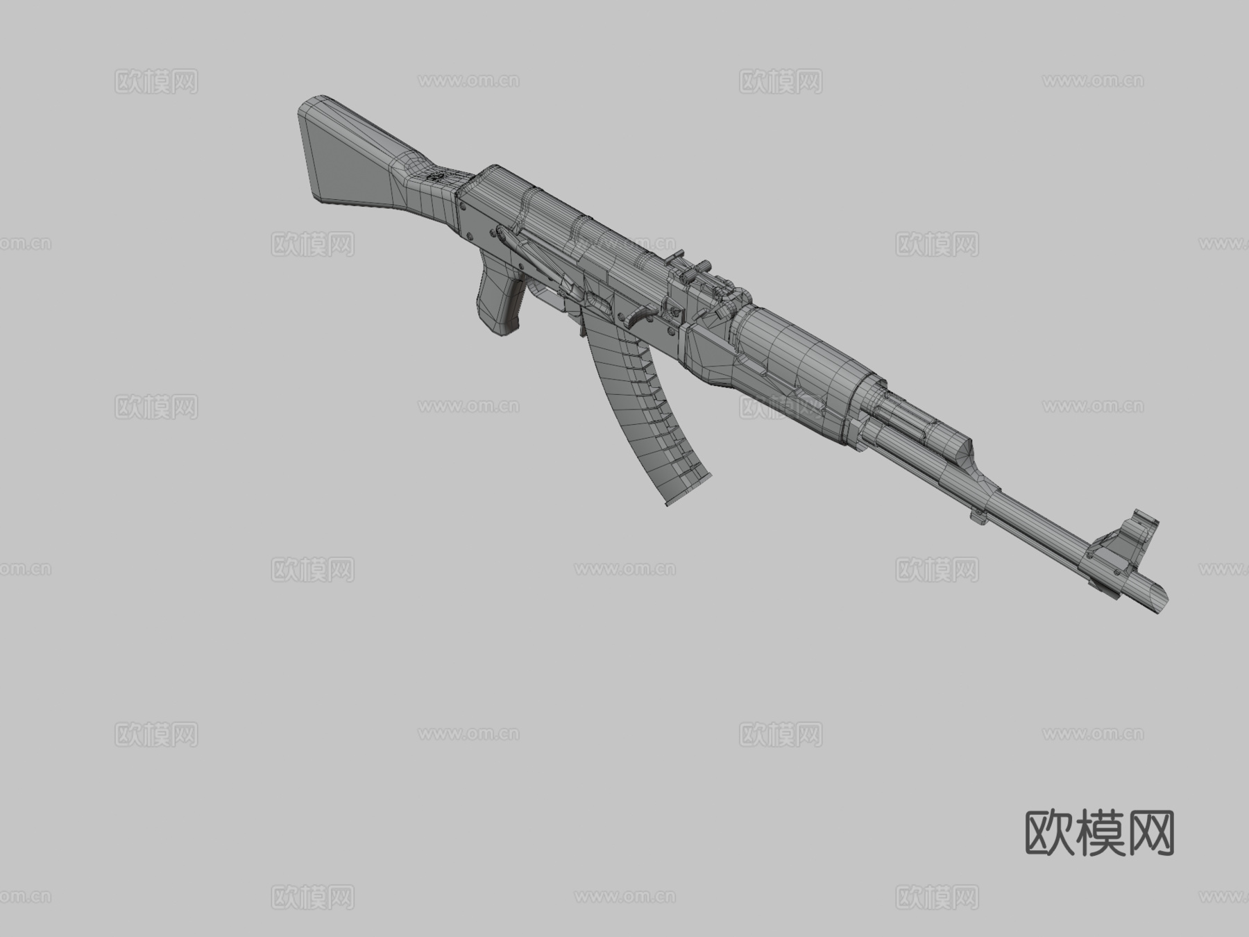 AK47鬼龙3d模型下载（渲染图3）