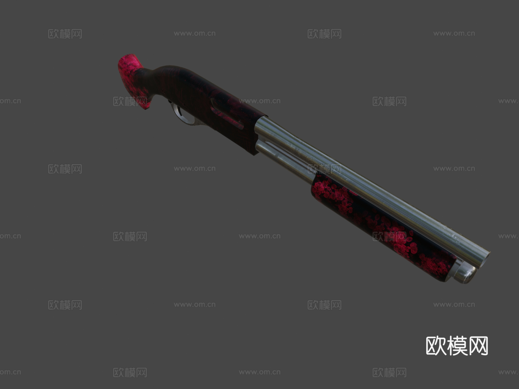 锯短霰弹枪纹理作品3d模型下载（渲染图5）