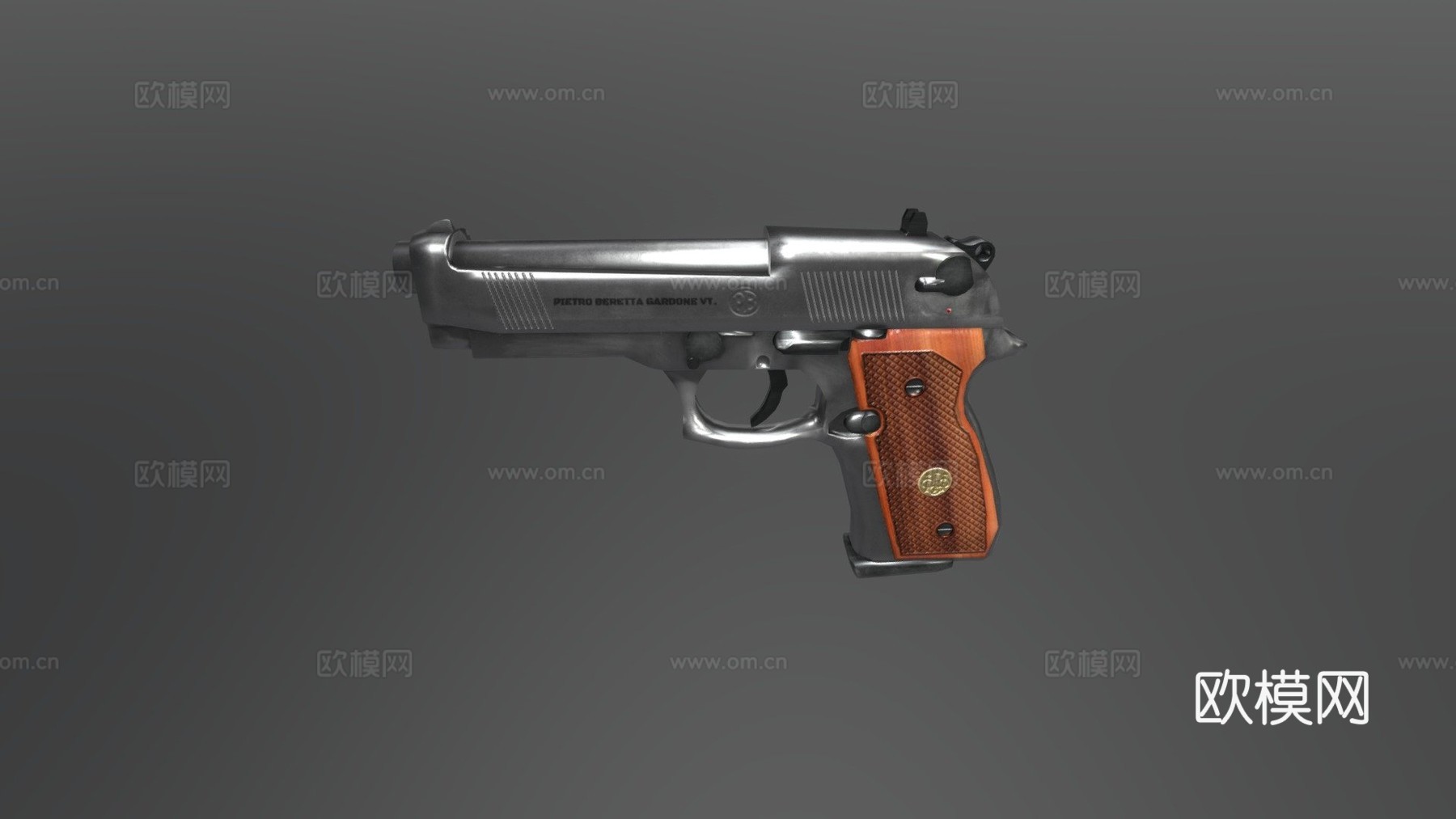 贝雷塔92FS3d模型下载（渲染图1）