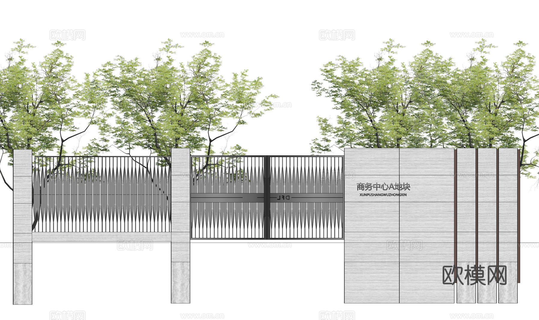 草坪灯 庭院门 水池 屋顶花园 门 室内景观 庭院 造景 景su模型