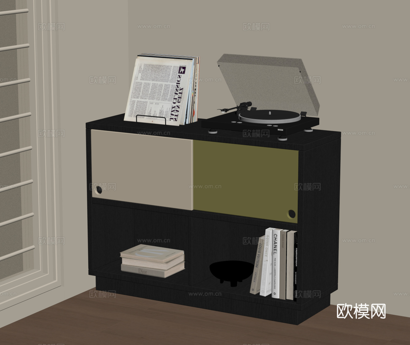 现代法式边柜 角柜su模型