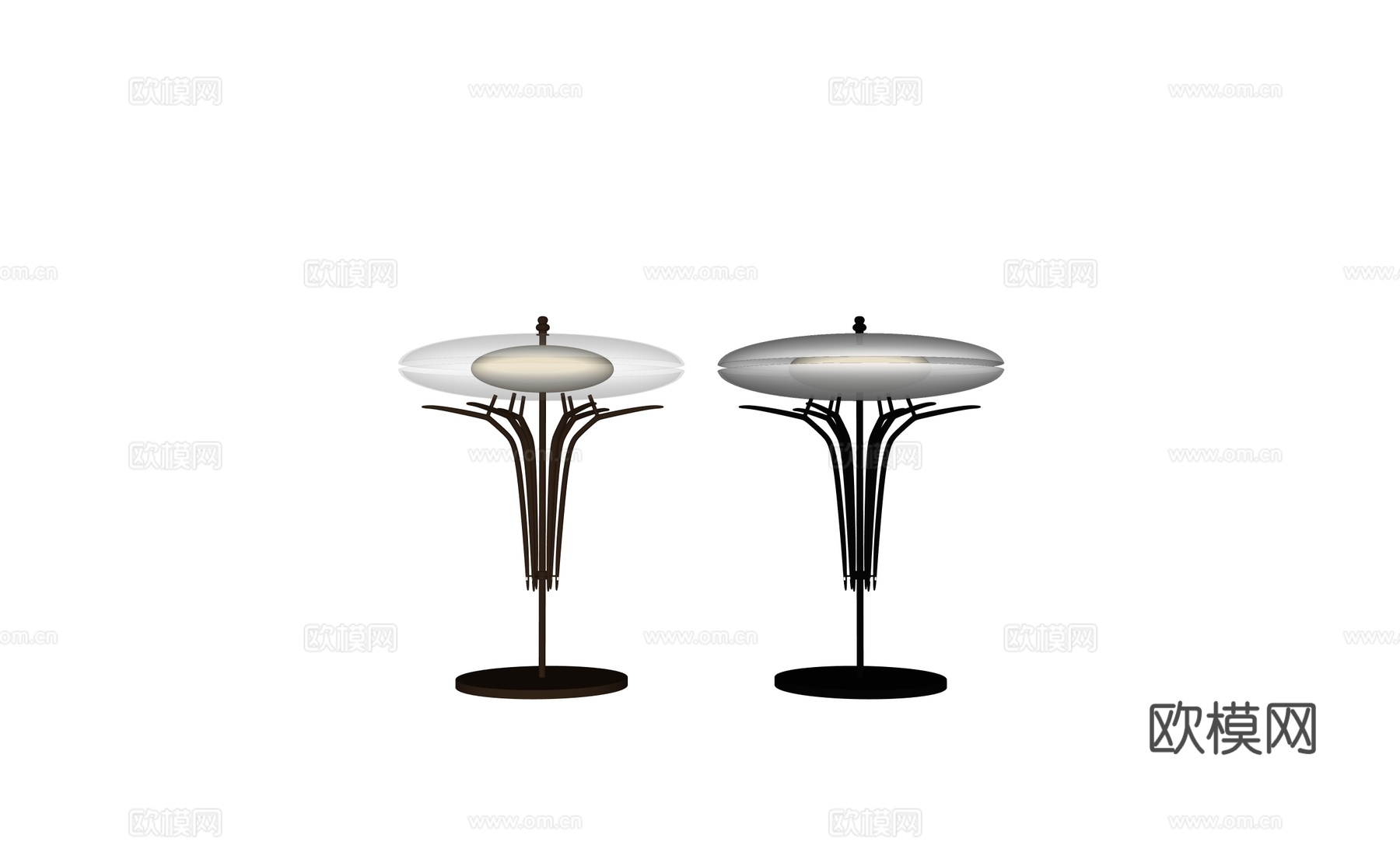 轻奢金属台灯su模型