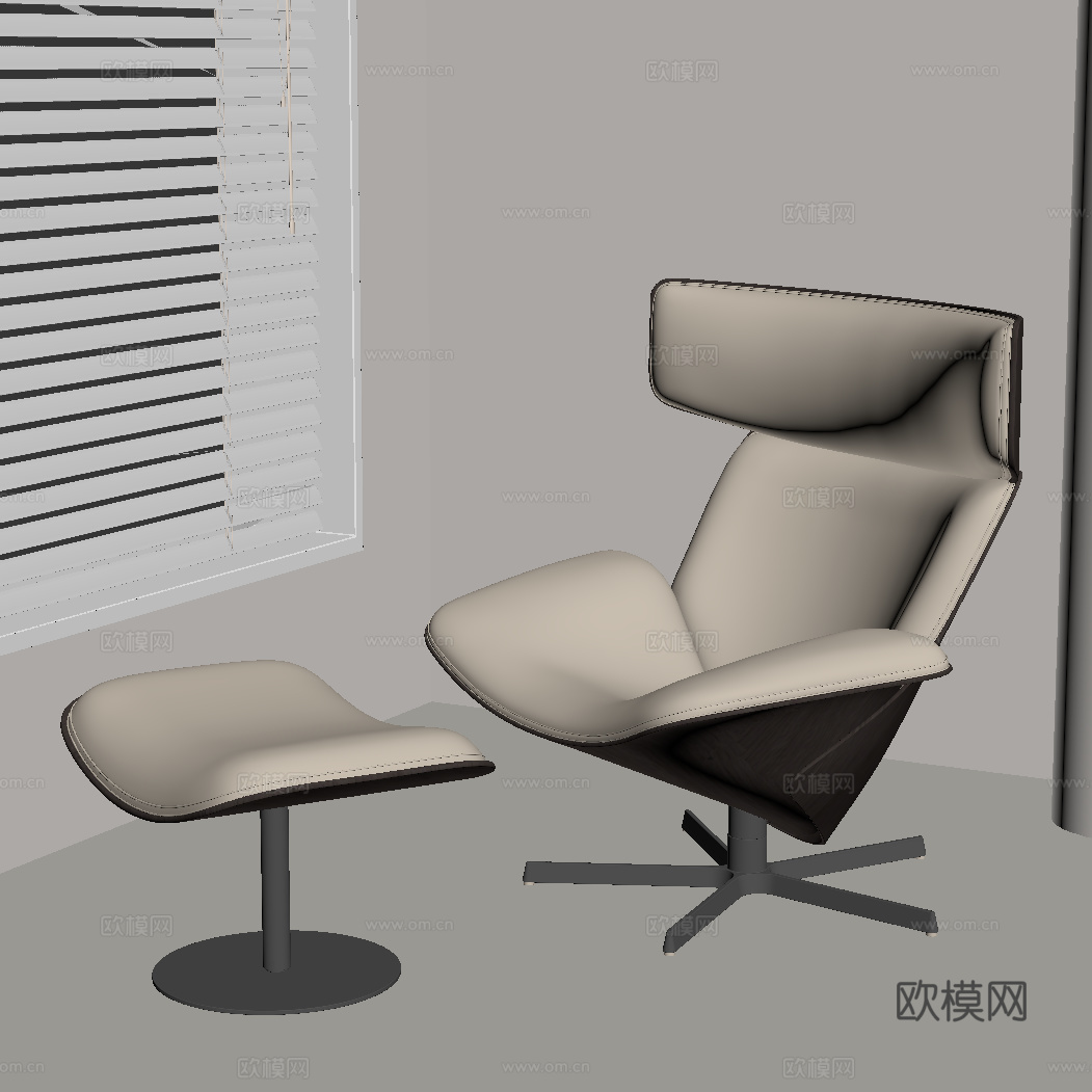 现代意式躺椅 休闲椅su模型