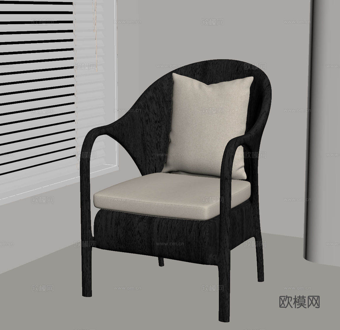 现代意式休闲椅su模型