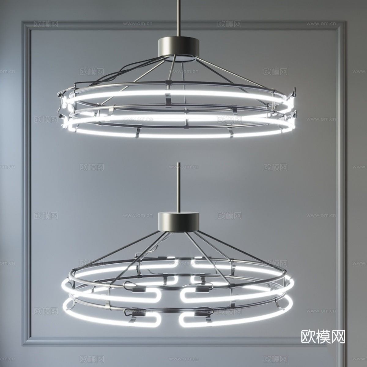 霓虹吊灯13d模型下载