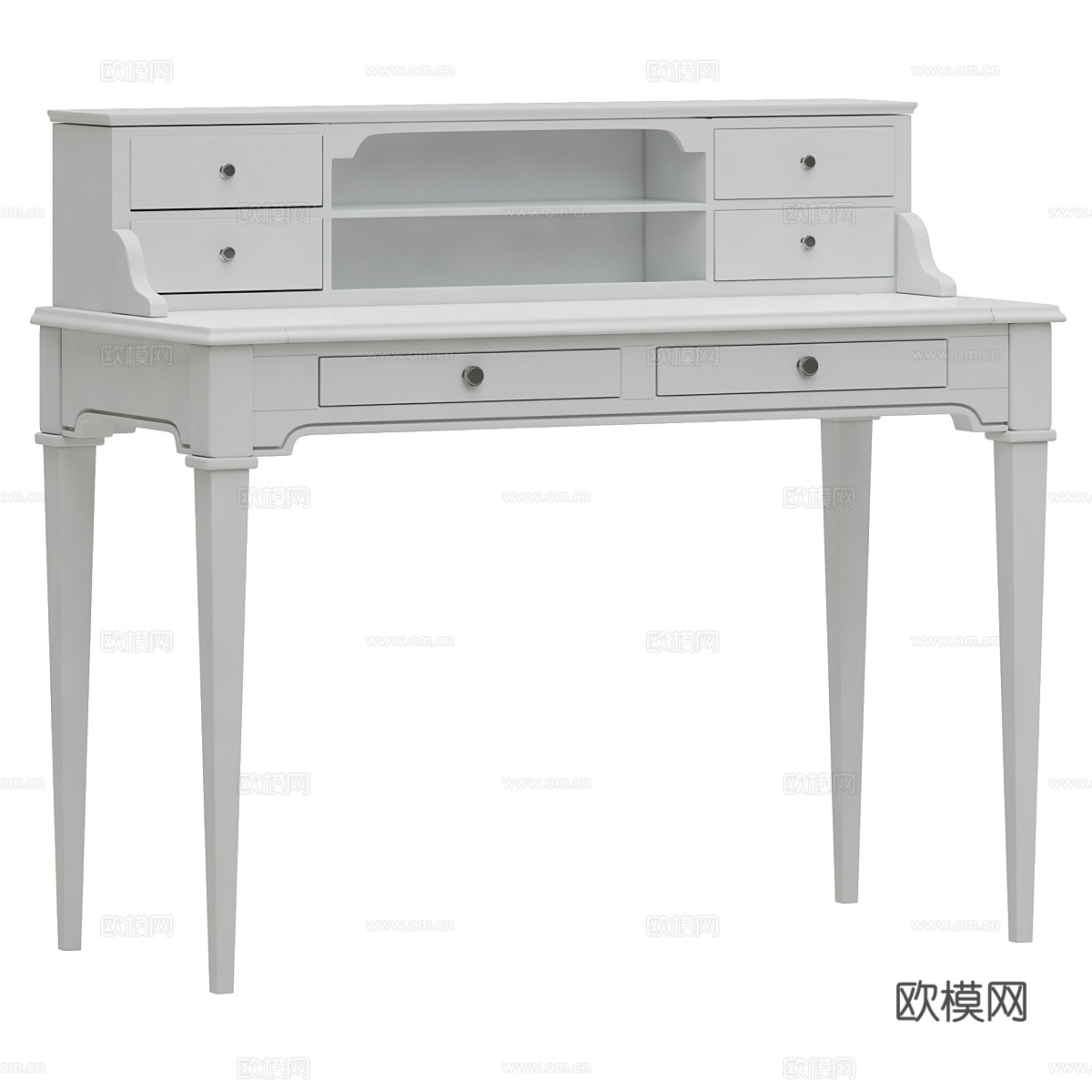 Dantone Home牛津书桌带层架3d模型下载