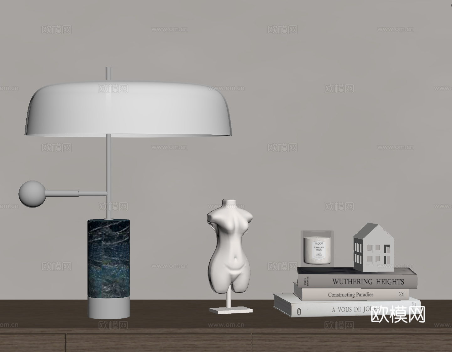 现代意式台灯 摆件su模型