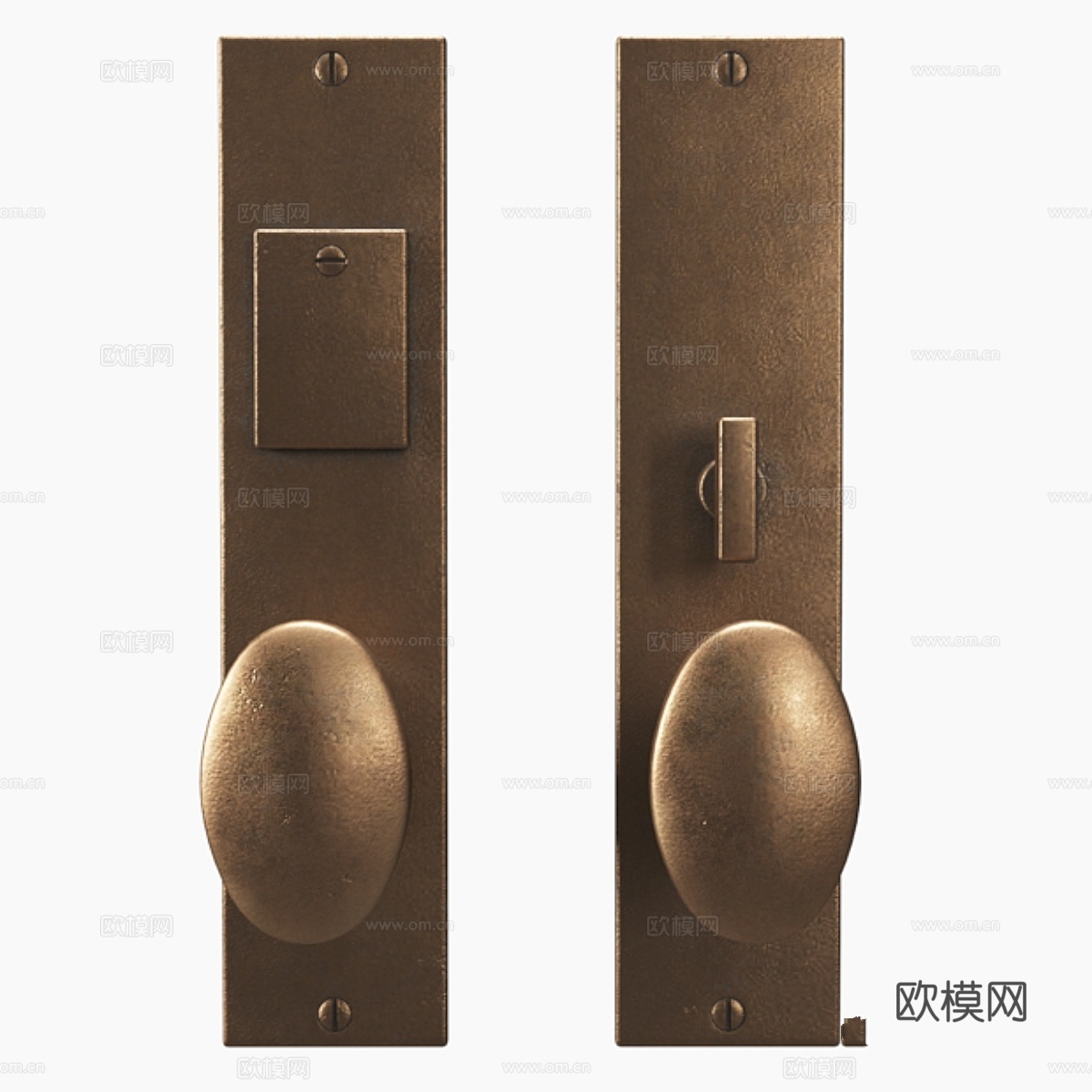 洛基山门把手-METRO入户套装3d模型下载