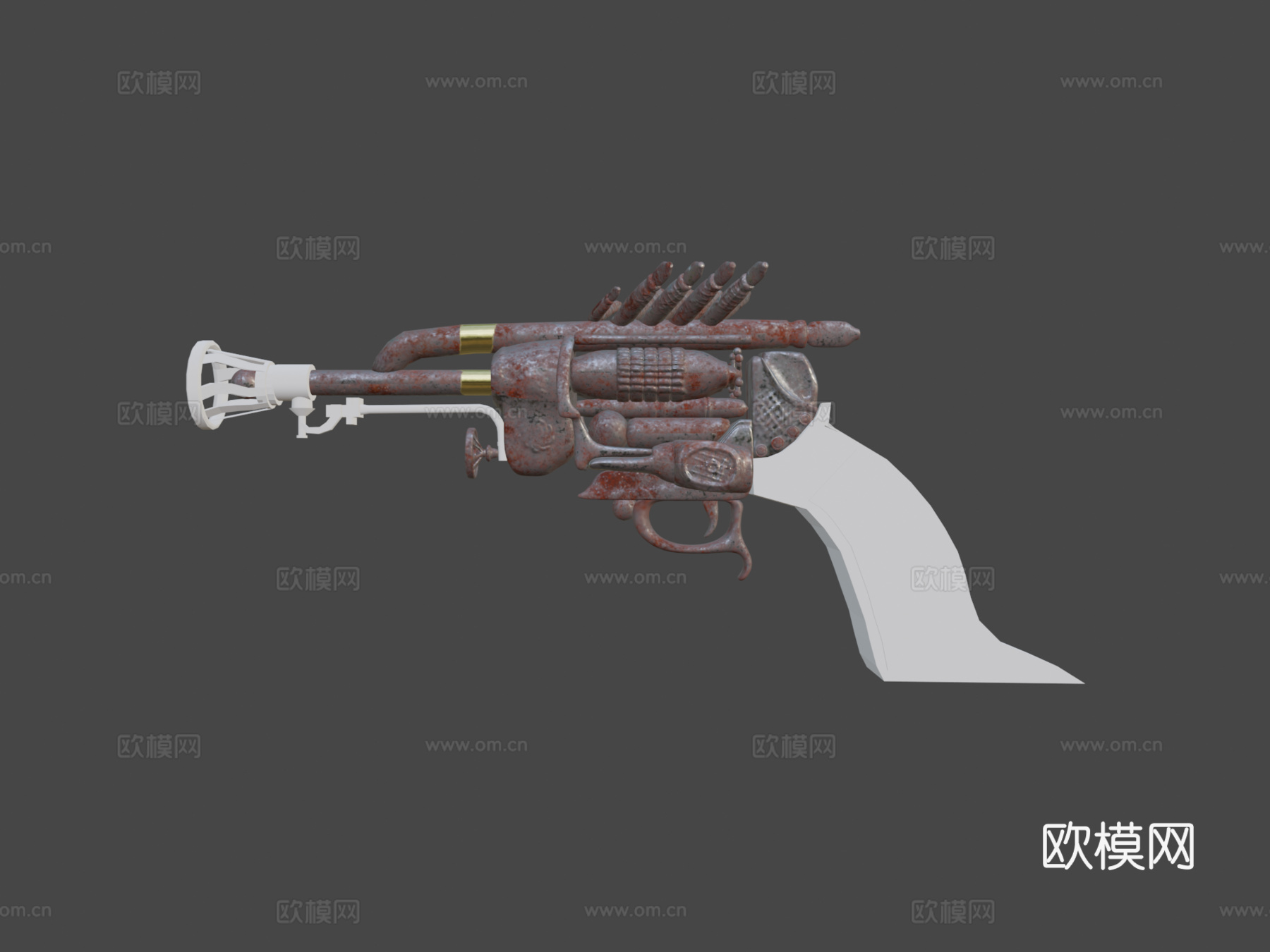 蒸汽朋克枪3d模型下载（渲染图7）
