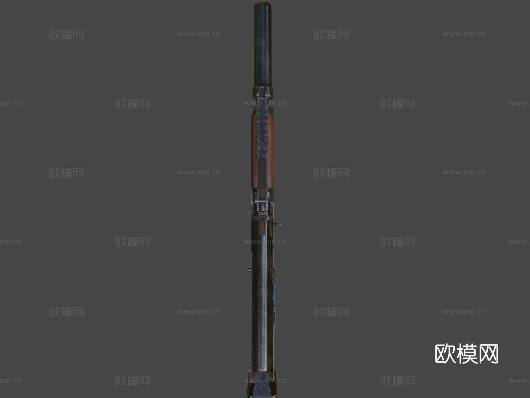 低多边形野牛步枪3d模型下载（渲染图8）