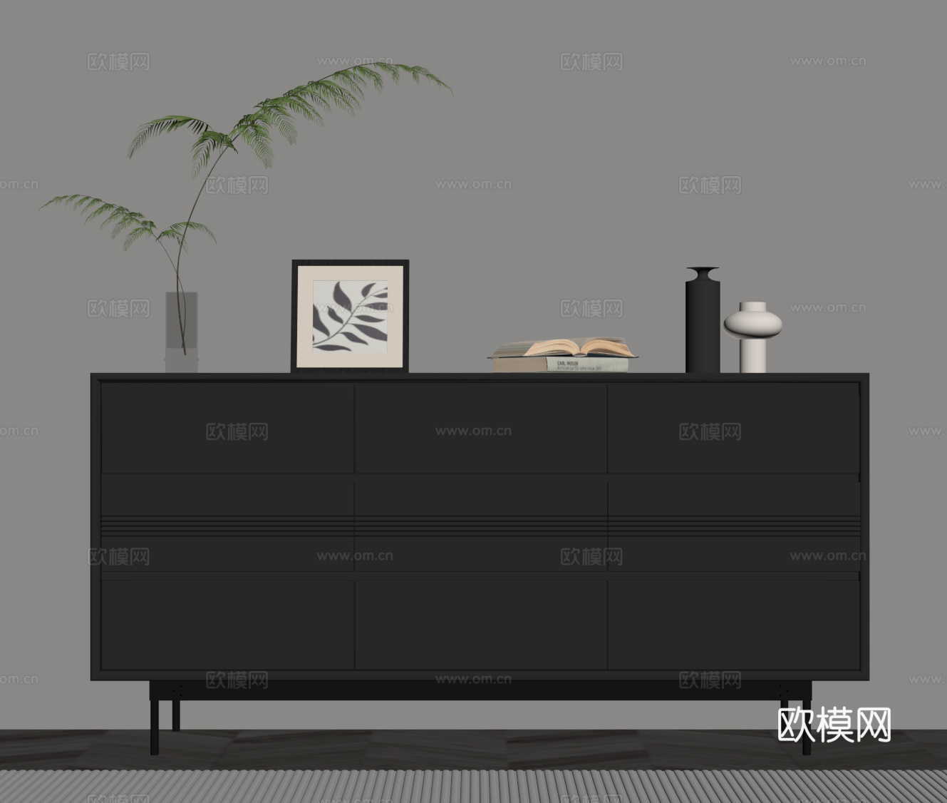 现代意式玄关柜 边柜su模型