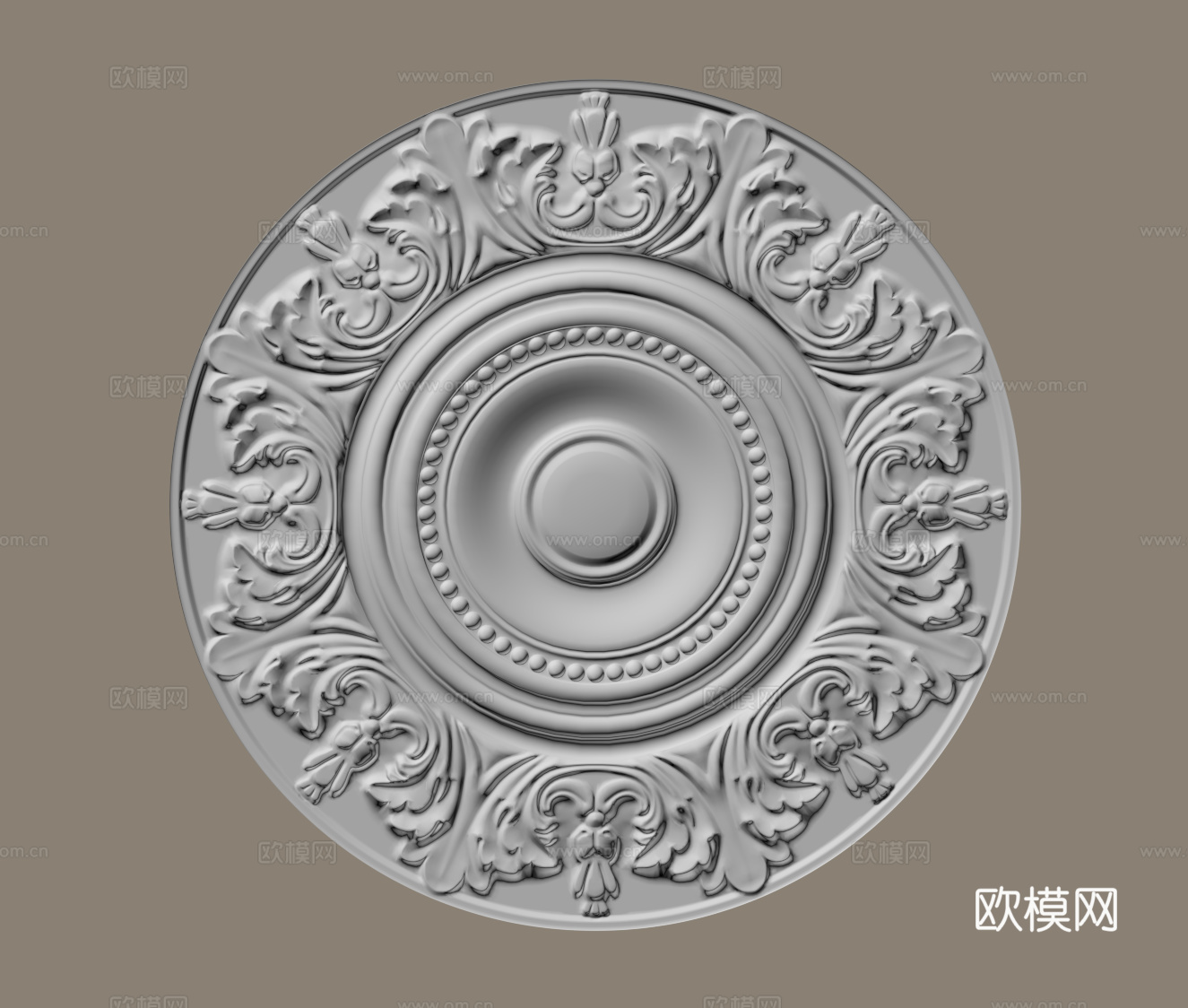 法式复古灯盘 石膏灯盘su模型