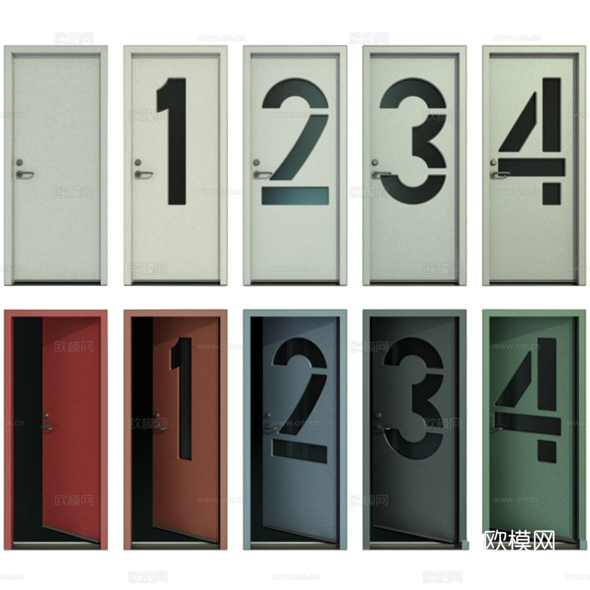 带数字门（第一部分）3d模型下载