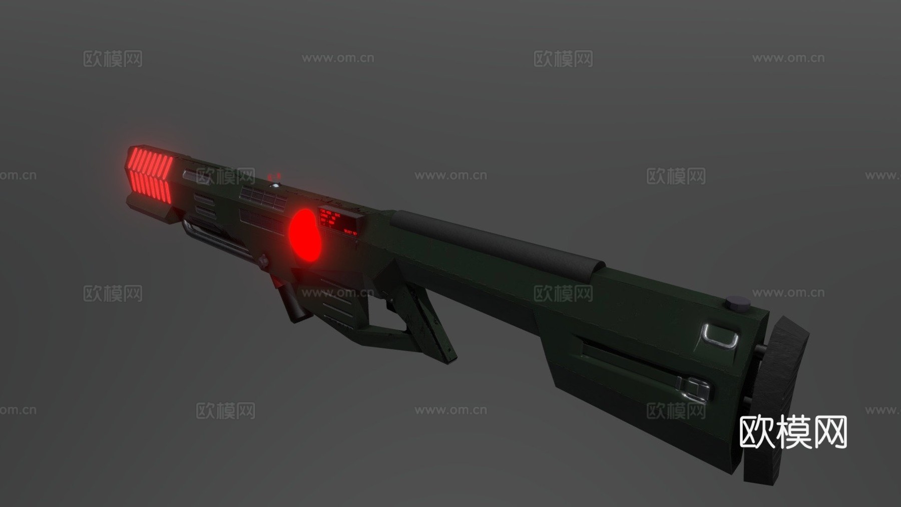 EM90A2激光射线枪3d模型下载（渲染图1）