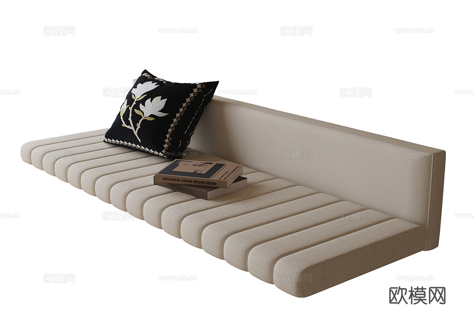 现代飘窗垫su模型