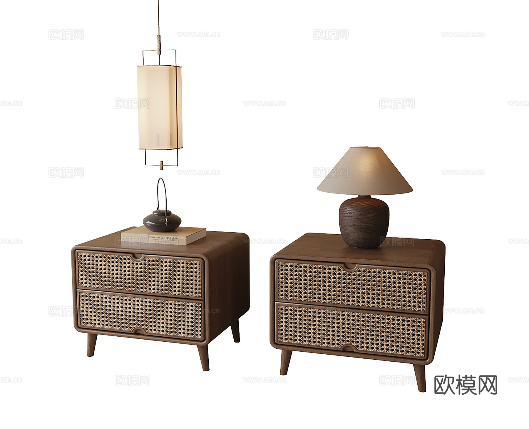 现代床头柜su模型