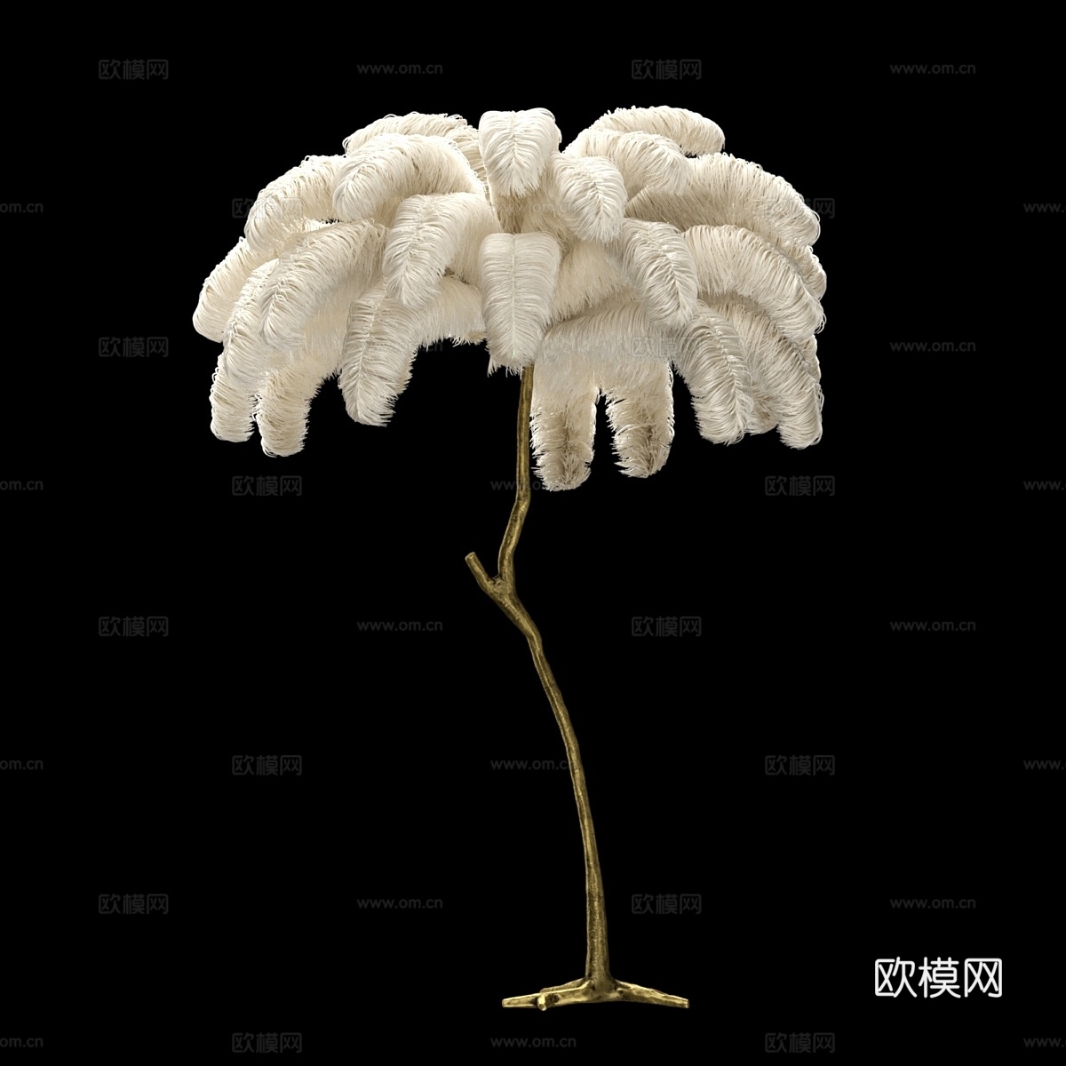 鸵鸟羽毛构筑的景致3d模型下载