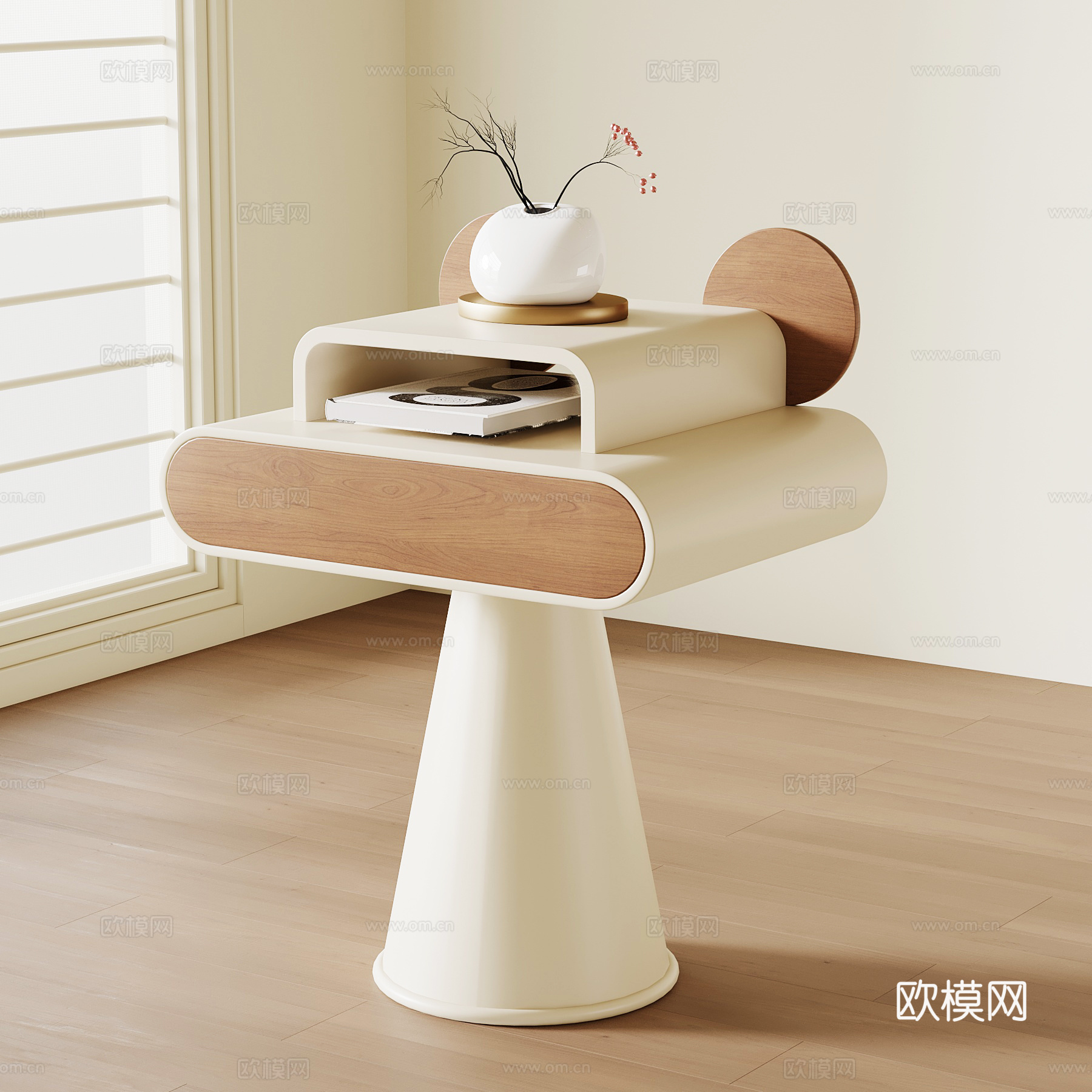 现代中古边几 儿童边几su模型