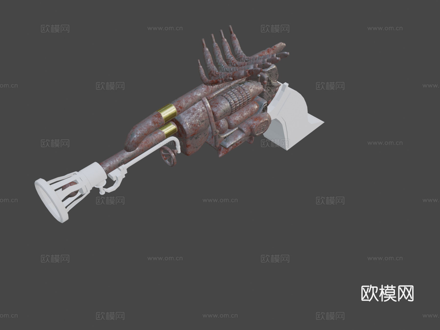 蒸汽朋克枪3d模型下载（渲染图6）