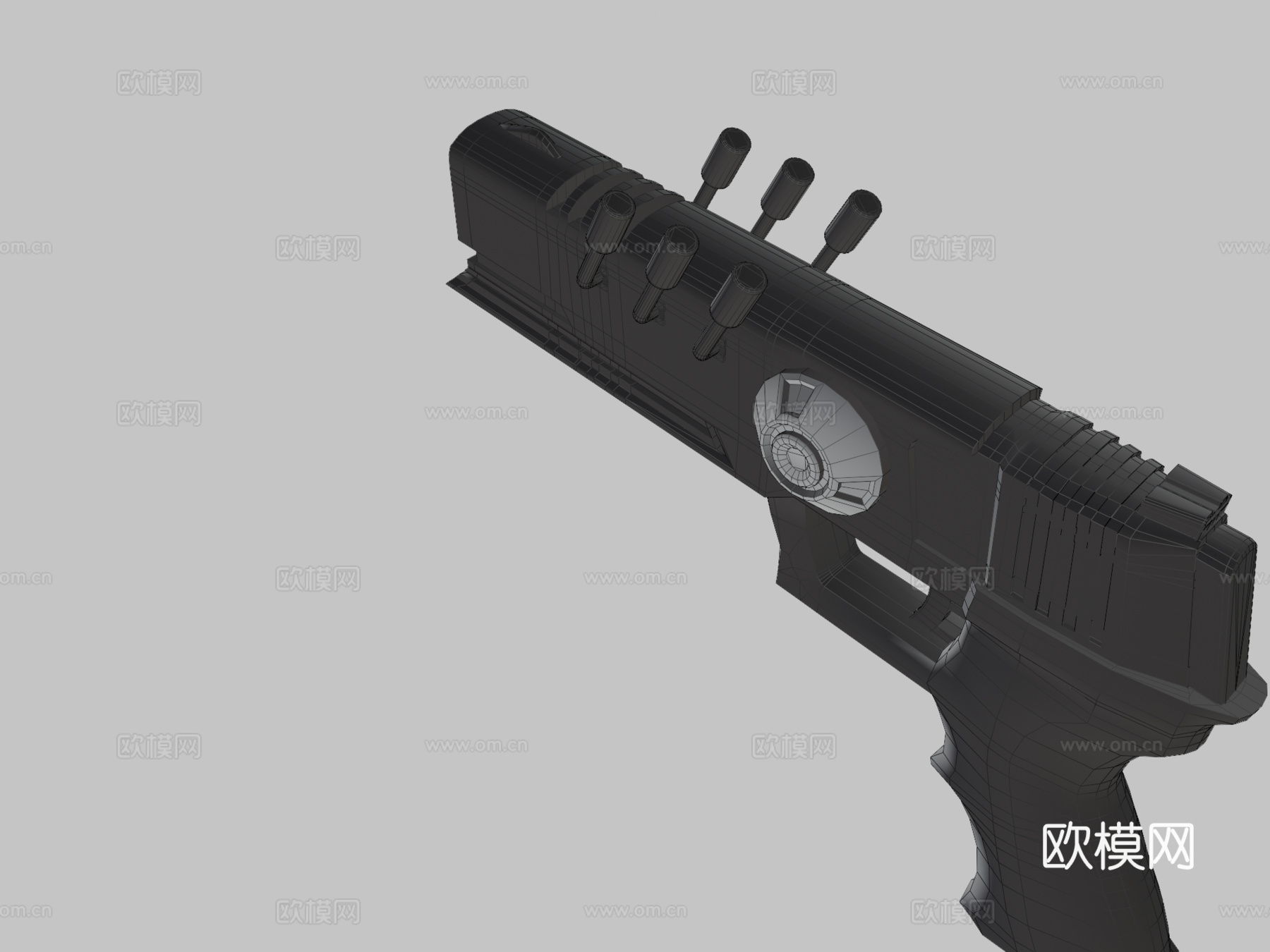 赛博朋克枪T113d模型下载（渲染图3）