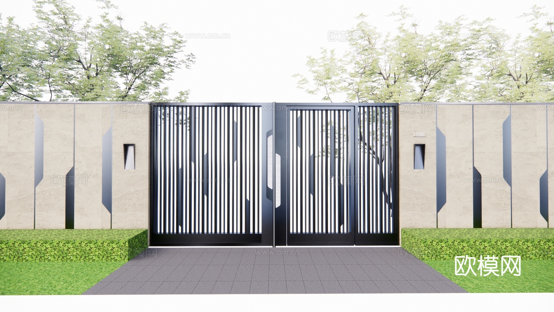 草坪灯 庭院门 水池 屋顶花园 门 室内景观 庭院 造景 景su模型